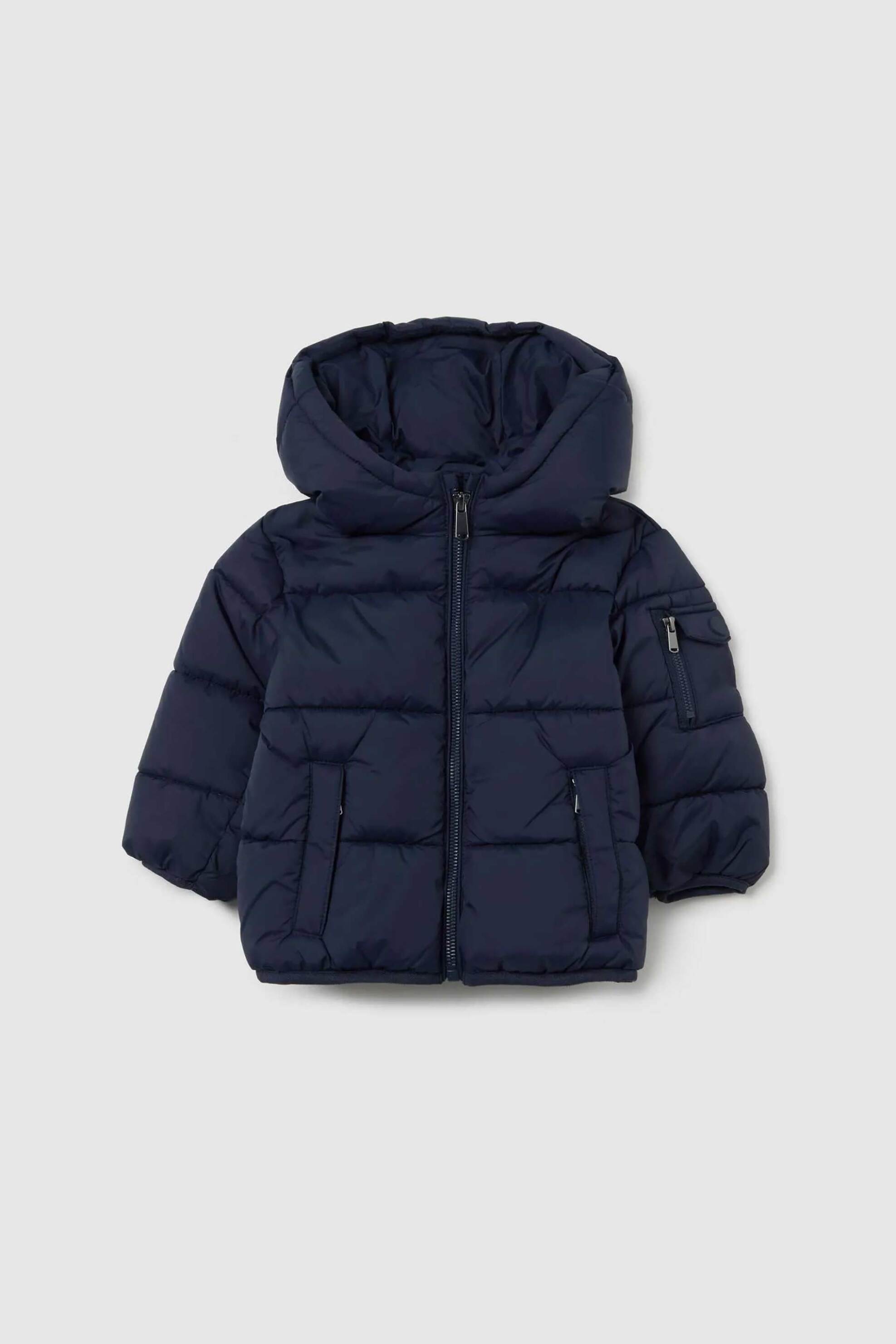OVS βρεφικό μπουφάν με καπιοτνέ σχέδιο και κουκούλα - 002466172 Μπλε Σκούρο