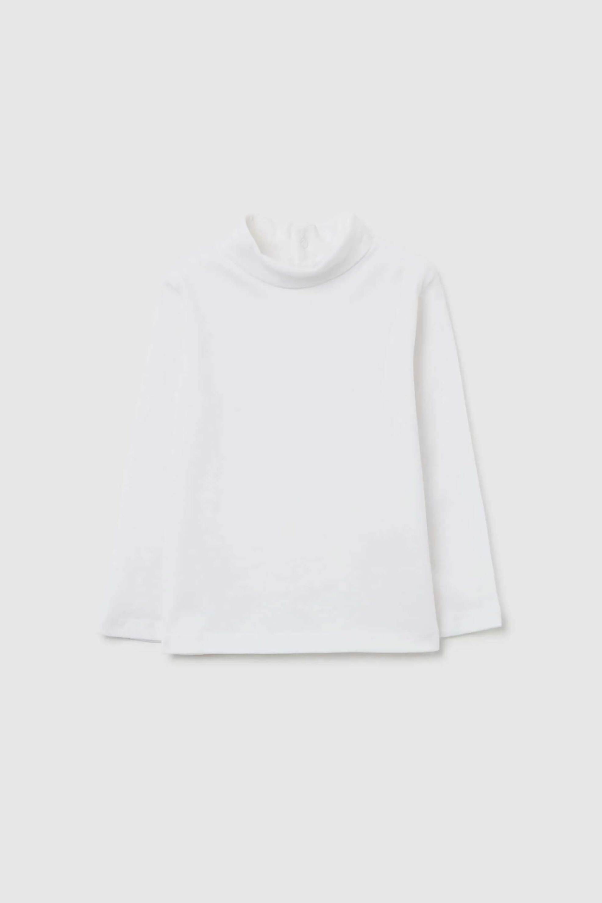 OVS βρεφική μακρυμάνικη μπλούζα ζιβάγκο μονόχρωμη Regular Fit - 002491651 Λευκό