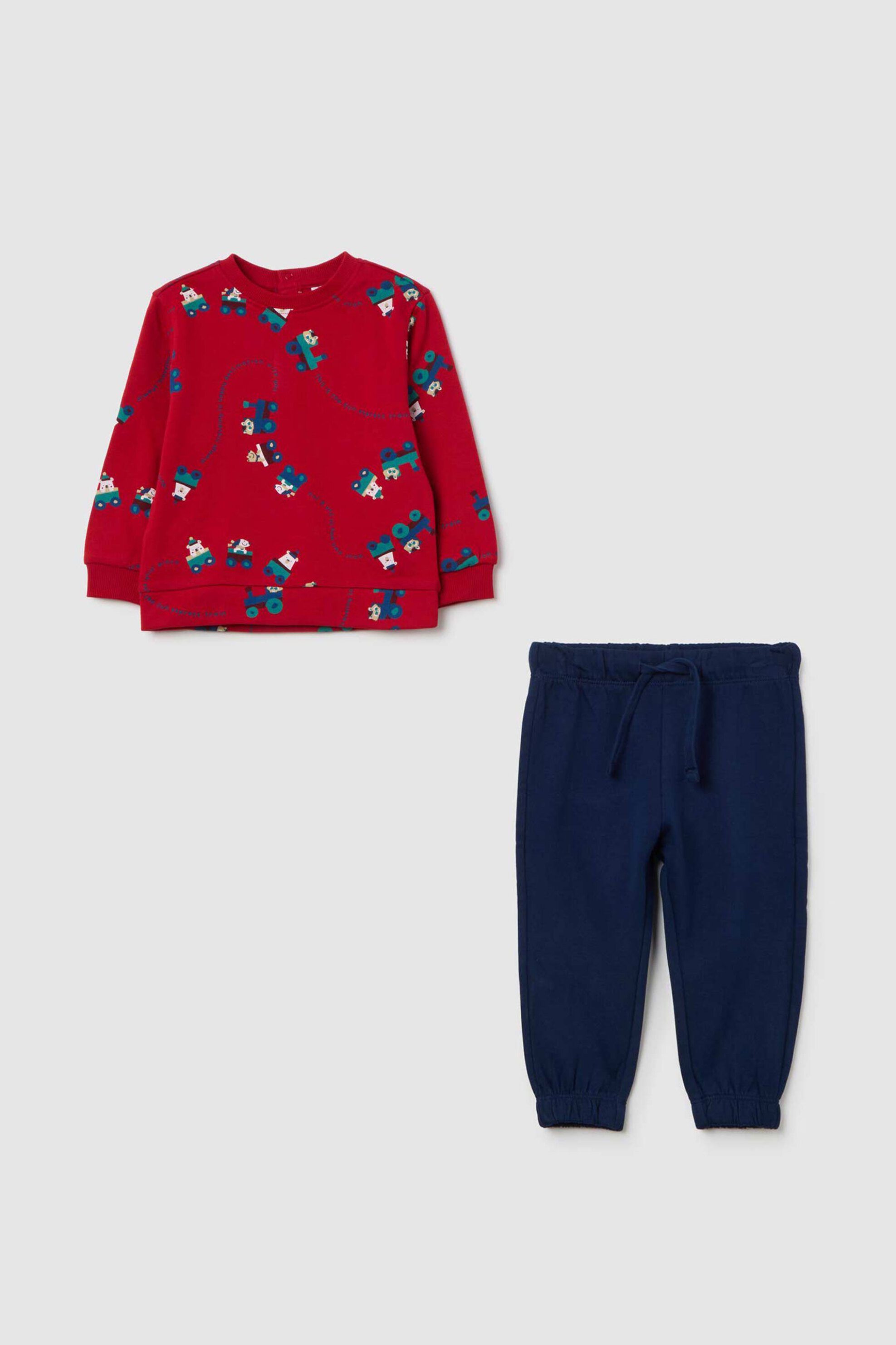OVS βρεφικό σετ μπλούζα φούτερ με παντελόνι φόρμας Regular Fit (2 τεμάχια) - 002491709 Κόκκινο