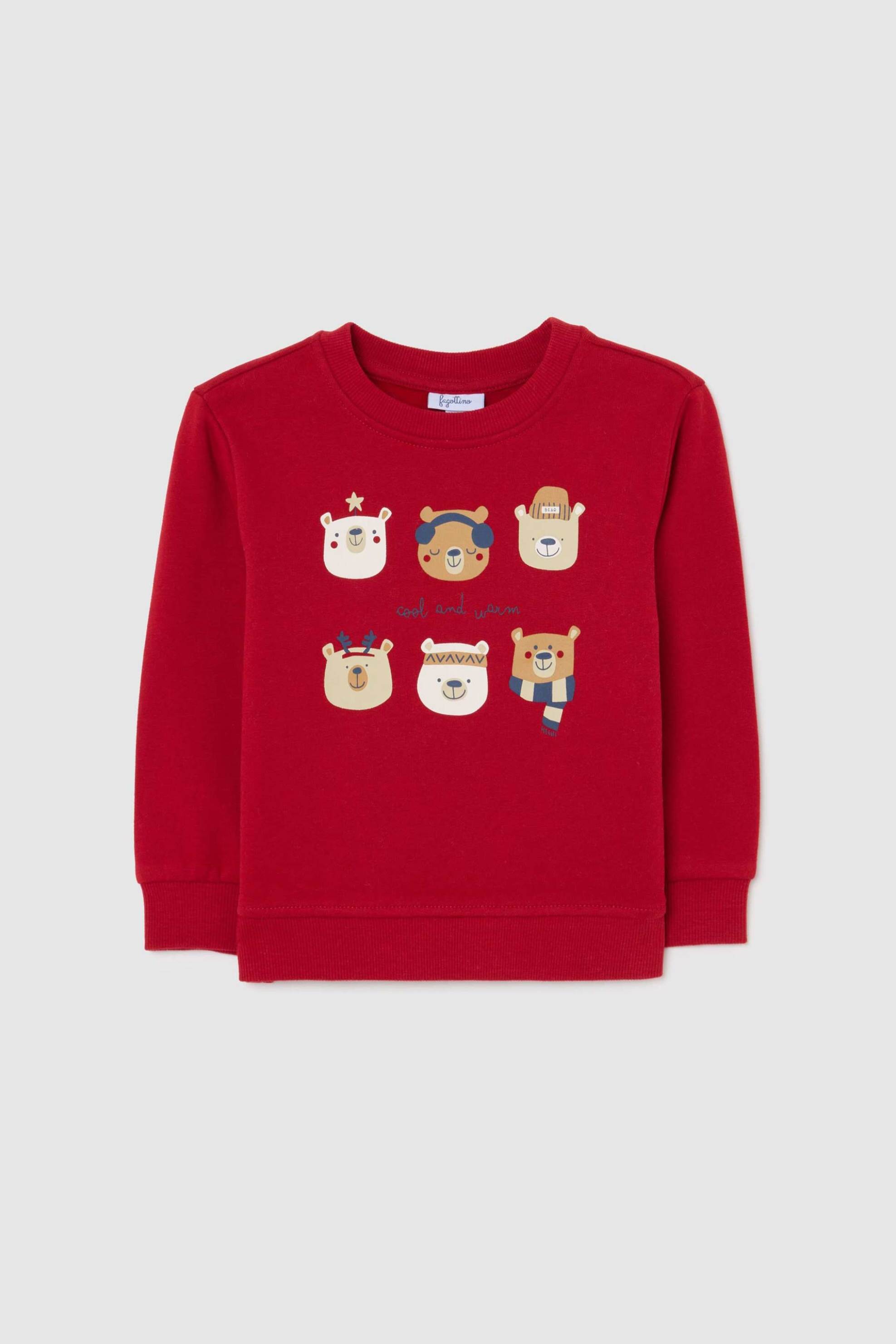 OVS βρεφική μπλούζα φούτερ με print Regular Fit - 002491713 Κόκκινο