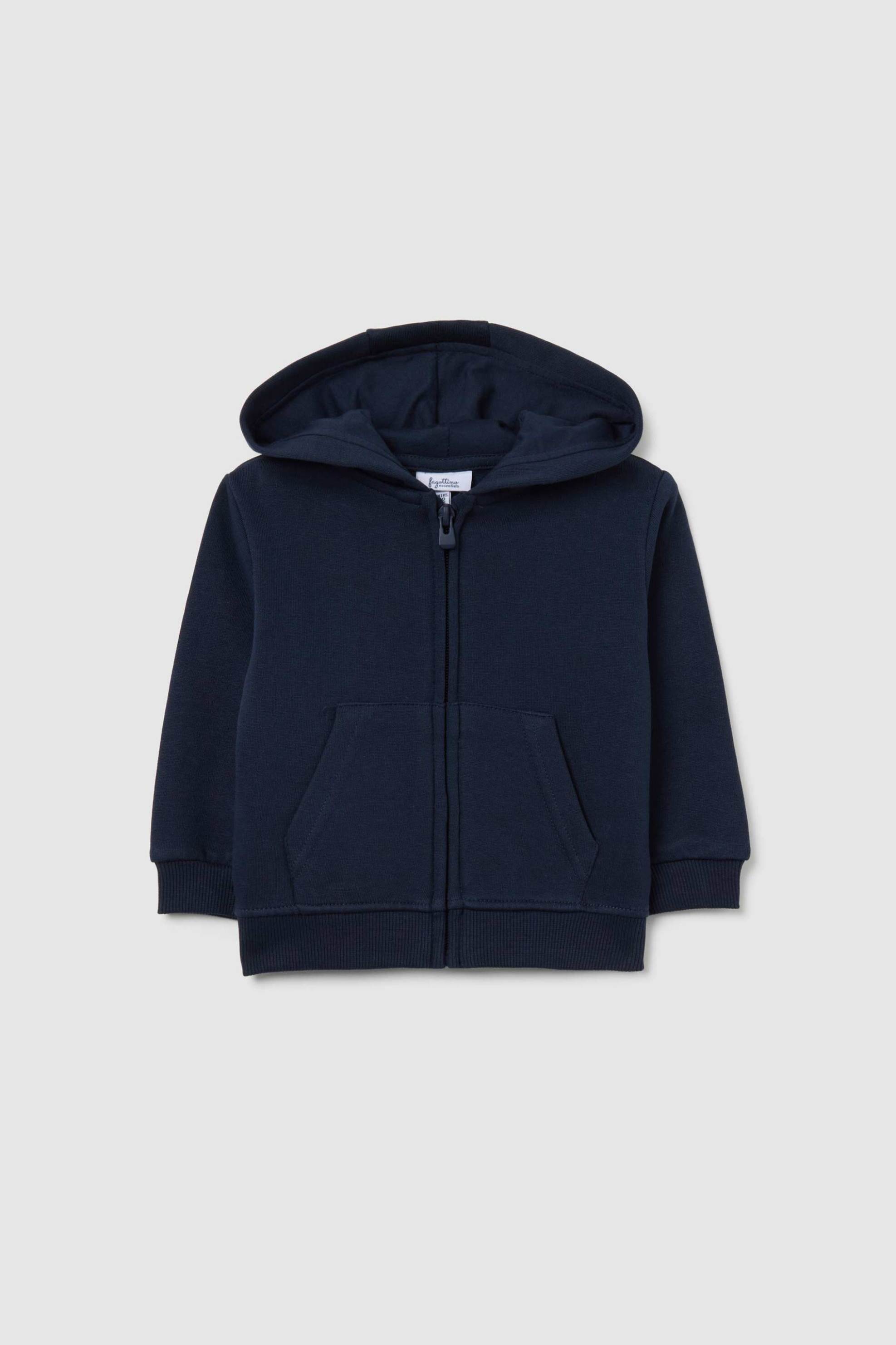 OVS βρεφική ζακέτα φούτερ με κουκούλα Regular Fit - 002488456 Μπλε Σκούρο