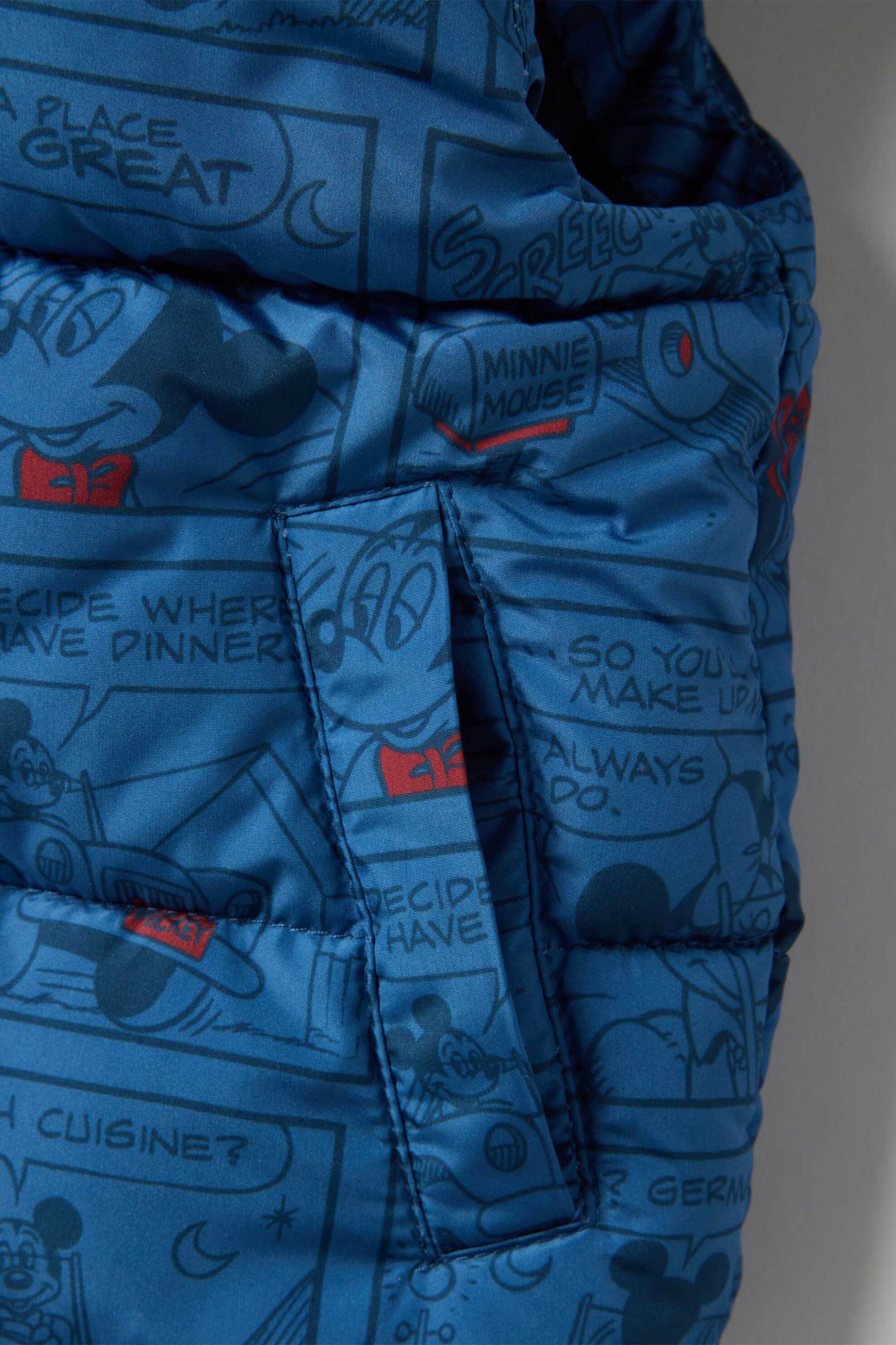 Ovs Βρεφικό Γιλέκο Μπουφάν με All-Over Print Και Κουκούλα Regular Fit - 002515479 Μπλε