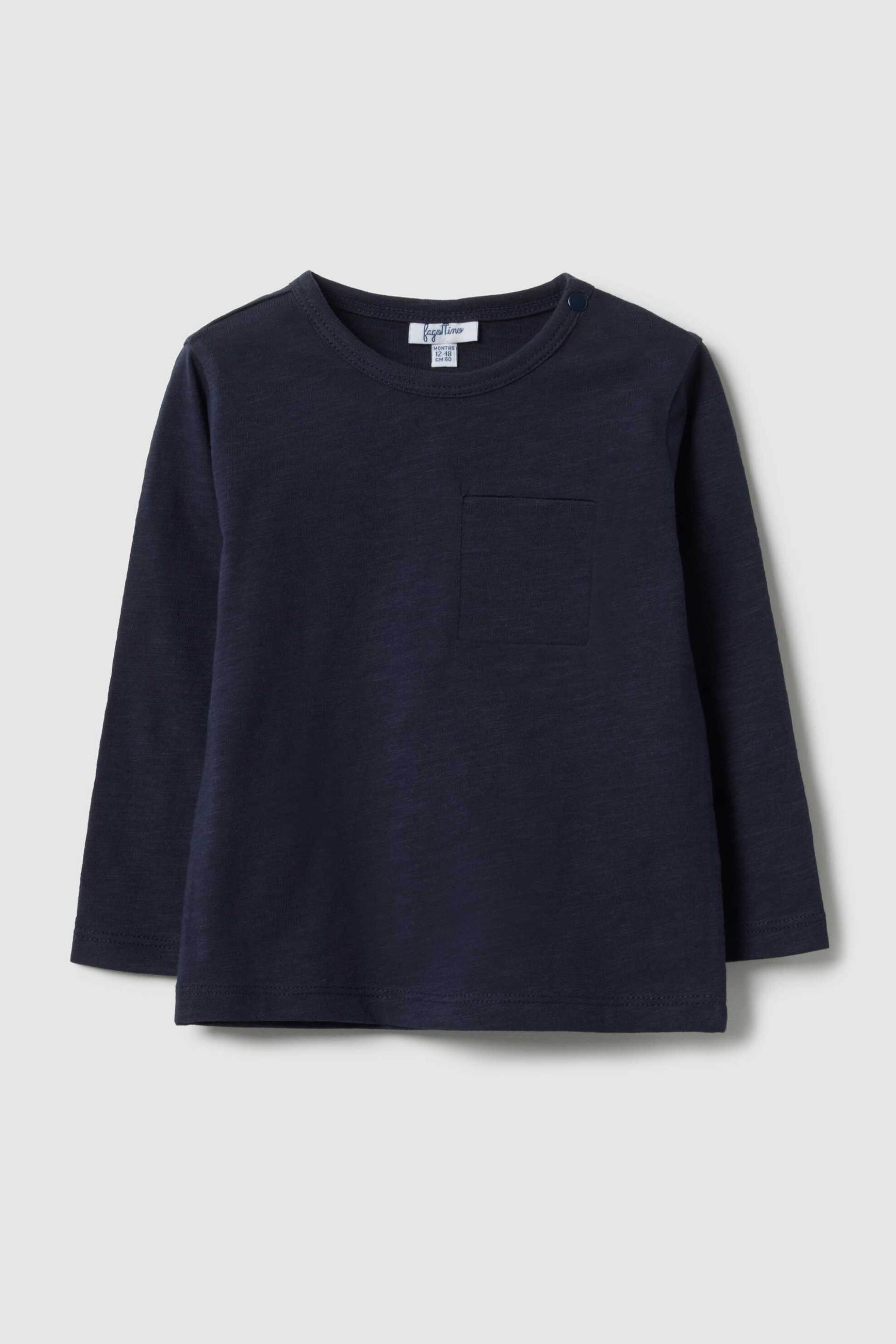 OVS βρεφική μακρυμάνικη μπλούζα μονόχρωμη Regular Fit - 002515494 Μπλε Σκούρο