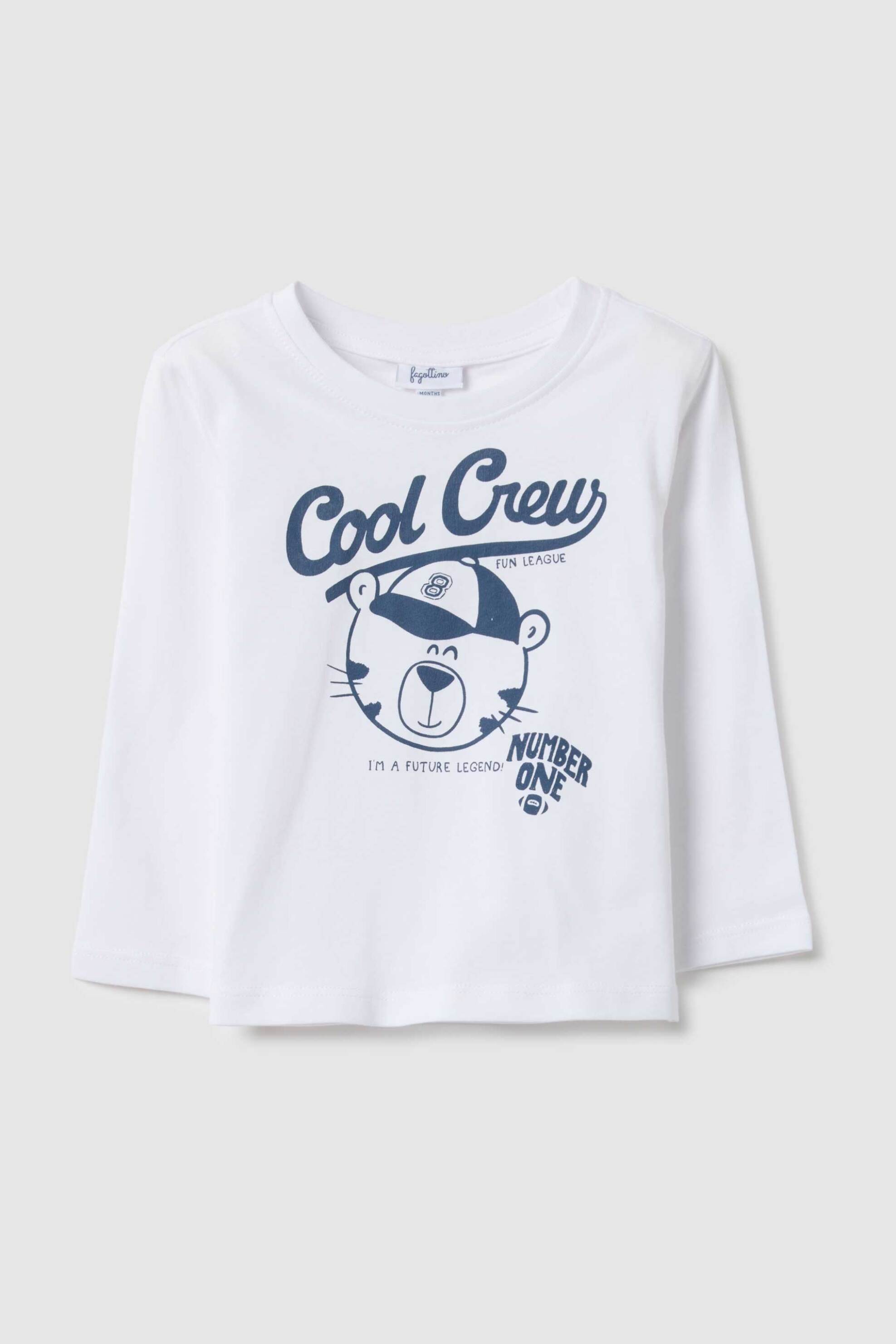 OVS βρεφική μακρυμάνικη μπλούζα με print Regular Fit - 002515537 Λευκό