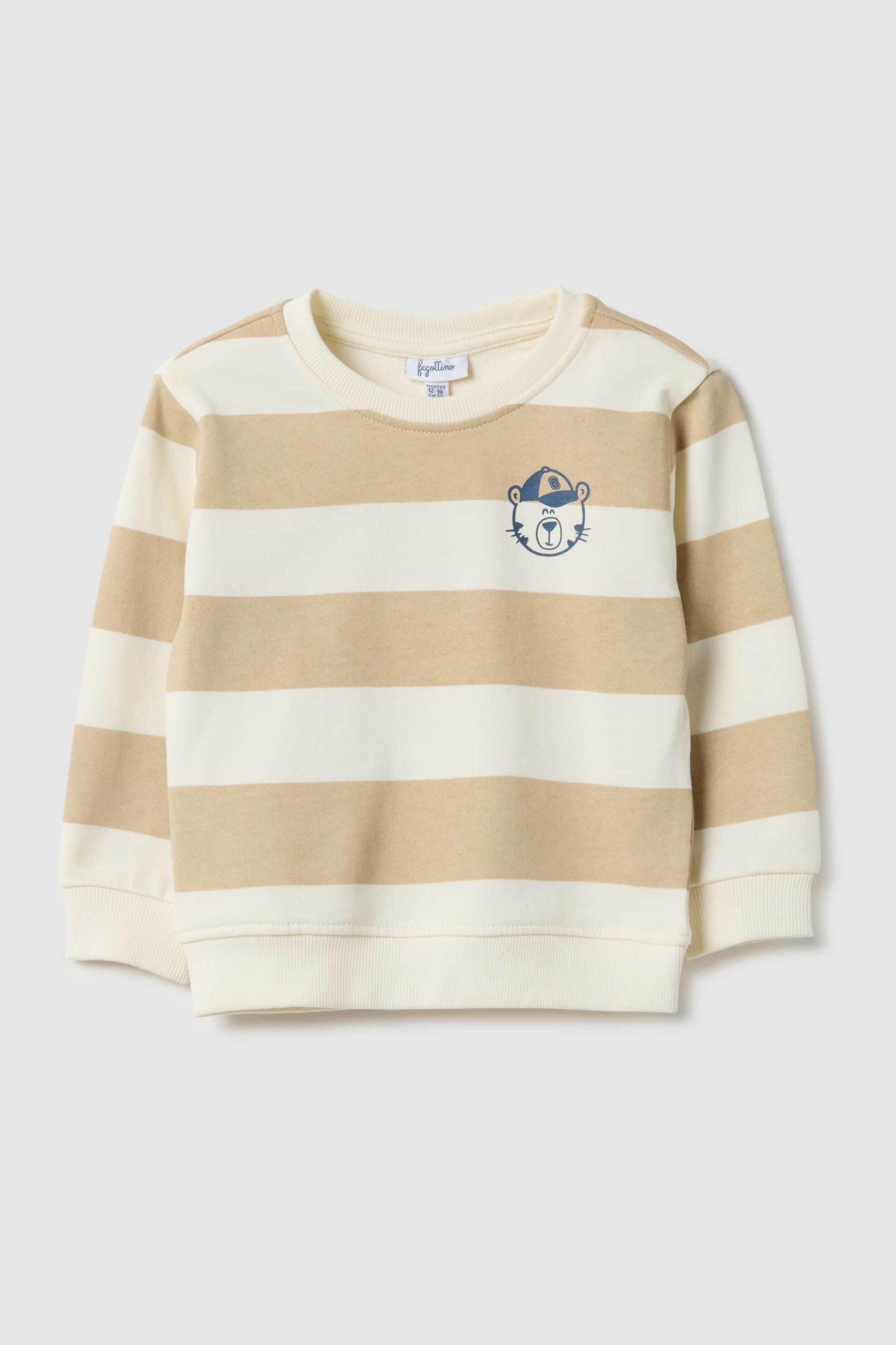 OVS βρεφική μπλούζα φούτερ με ριγέ σχέδιο Regular Fit - 002515750 Μπεζ