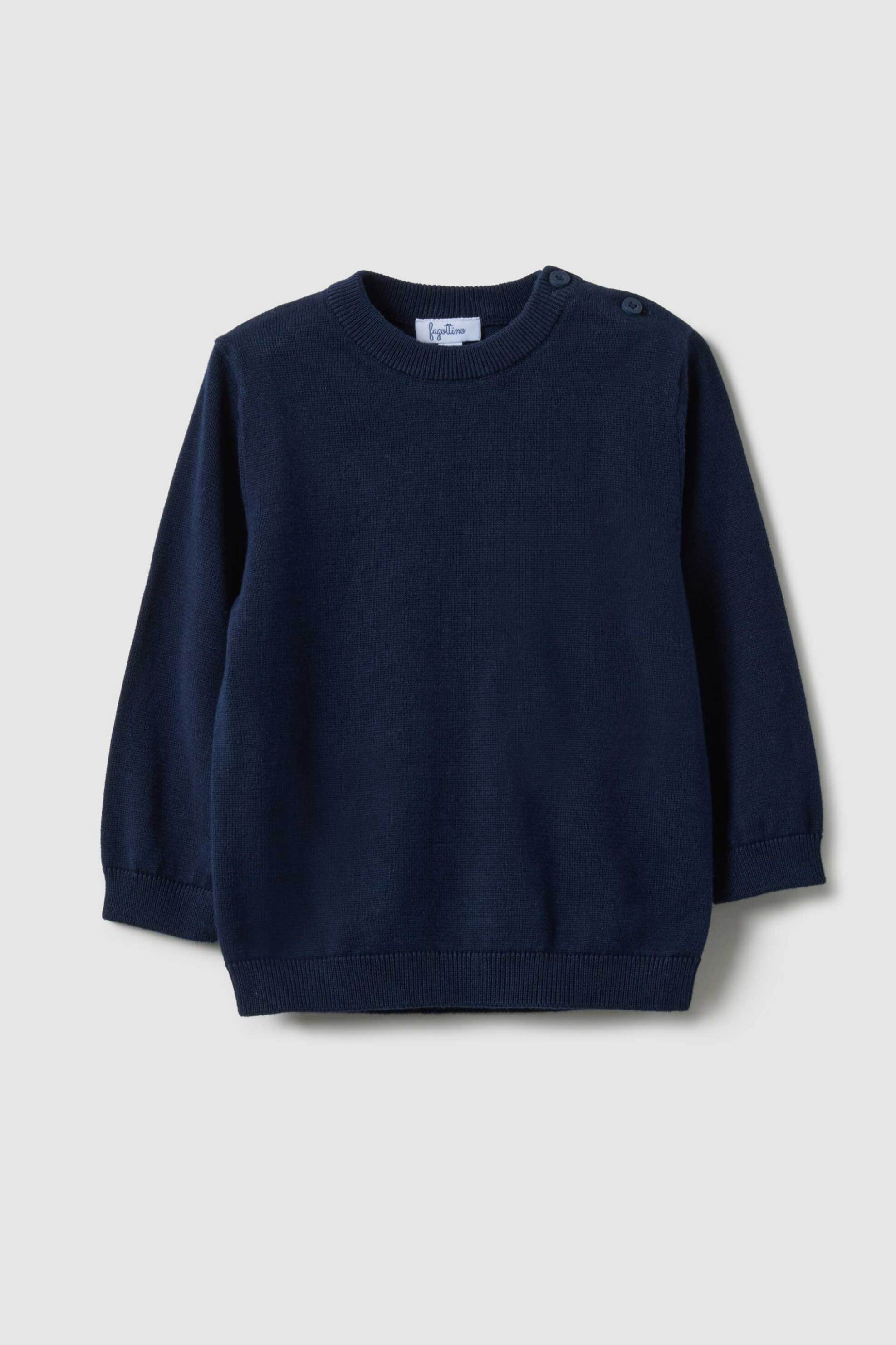 OVS βρεφικό πουλόβερ μονόχρωμο Regular Fit - 002515755 Μπλε Σκούρο