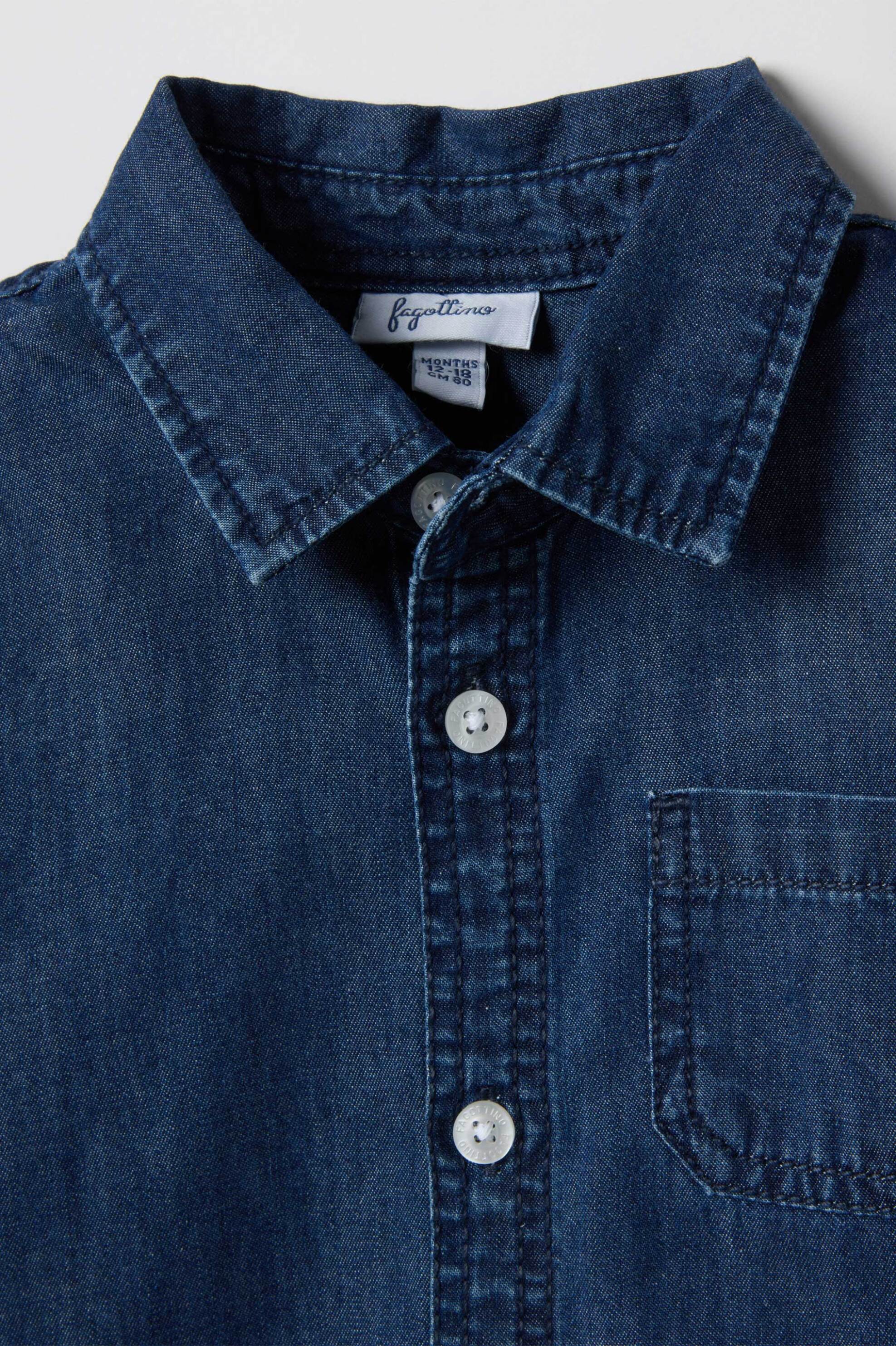 OVS βρεφικό denim πουκάμισο Regular Fit - 002554185 Denim Blue Σκούρο φωτογραφία