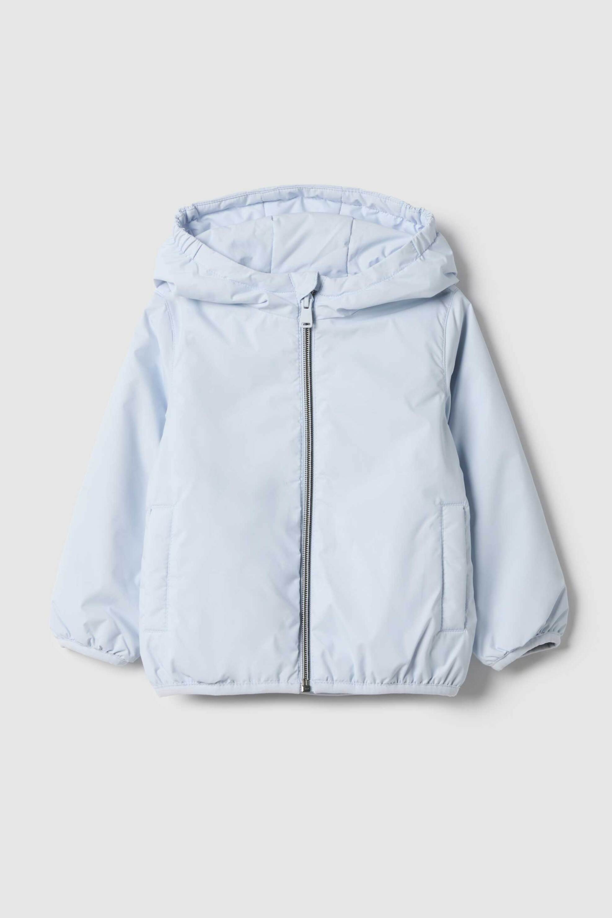 OVS βρεφικό μπουφάν μονόχρωμο με κουκούλα Regular Fit - 002513561 Γαλάζιο