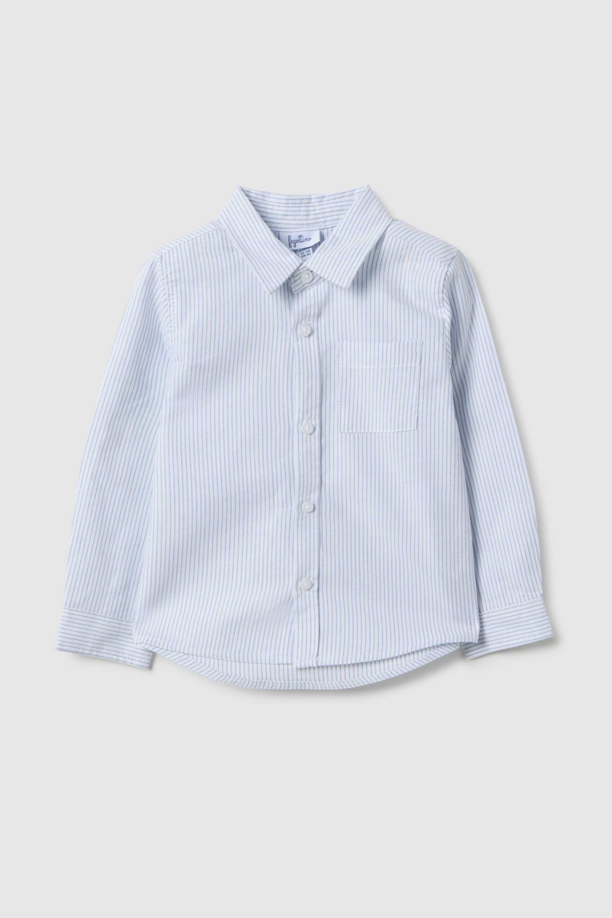 OVS βρεφικό πουκάμισο με ριγέ σχέδιο Regular Fit - 002515517 Λευκό