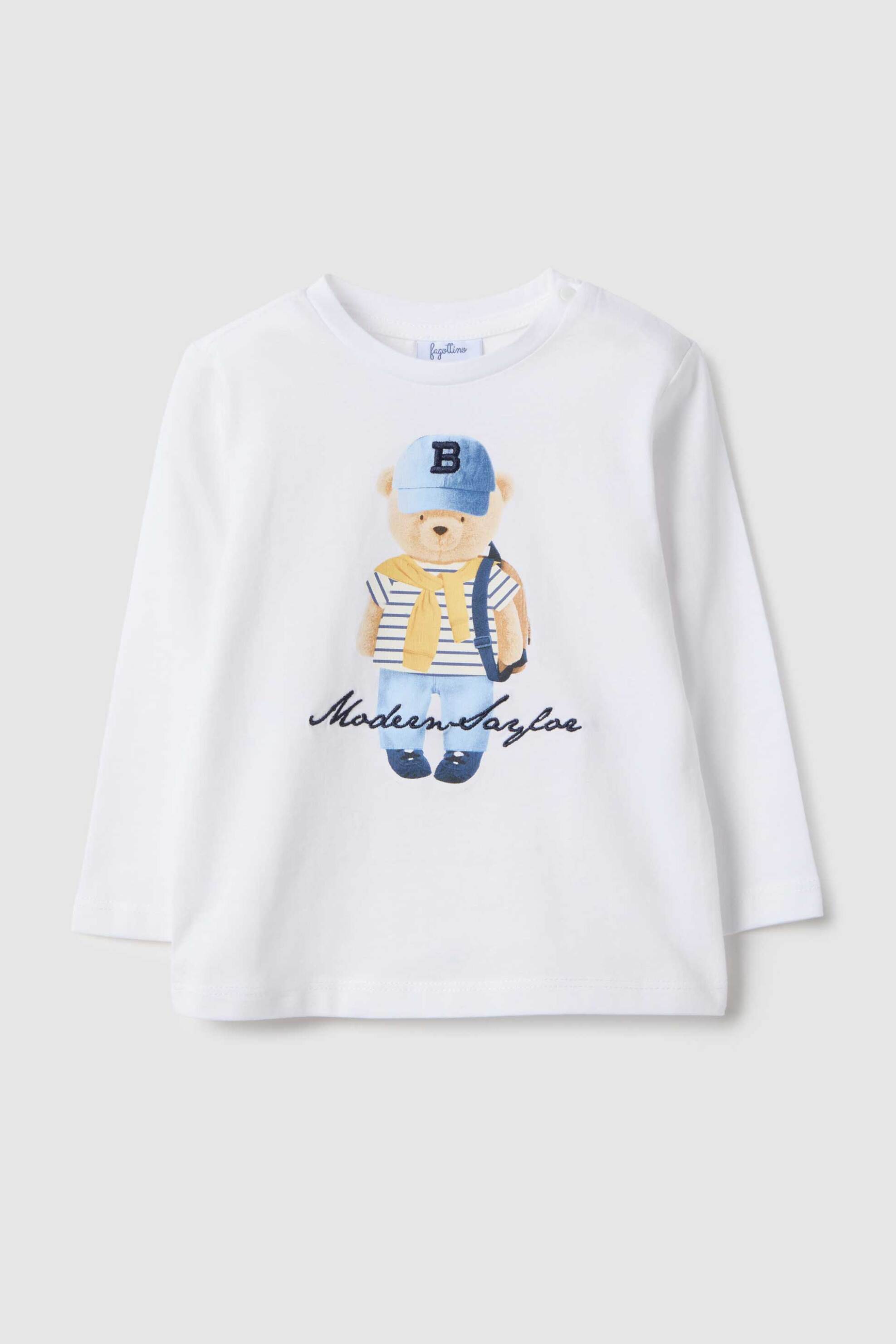 OVS βρεφική μπλούζα με print Regular Fit - 002553702 Λευκό