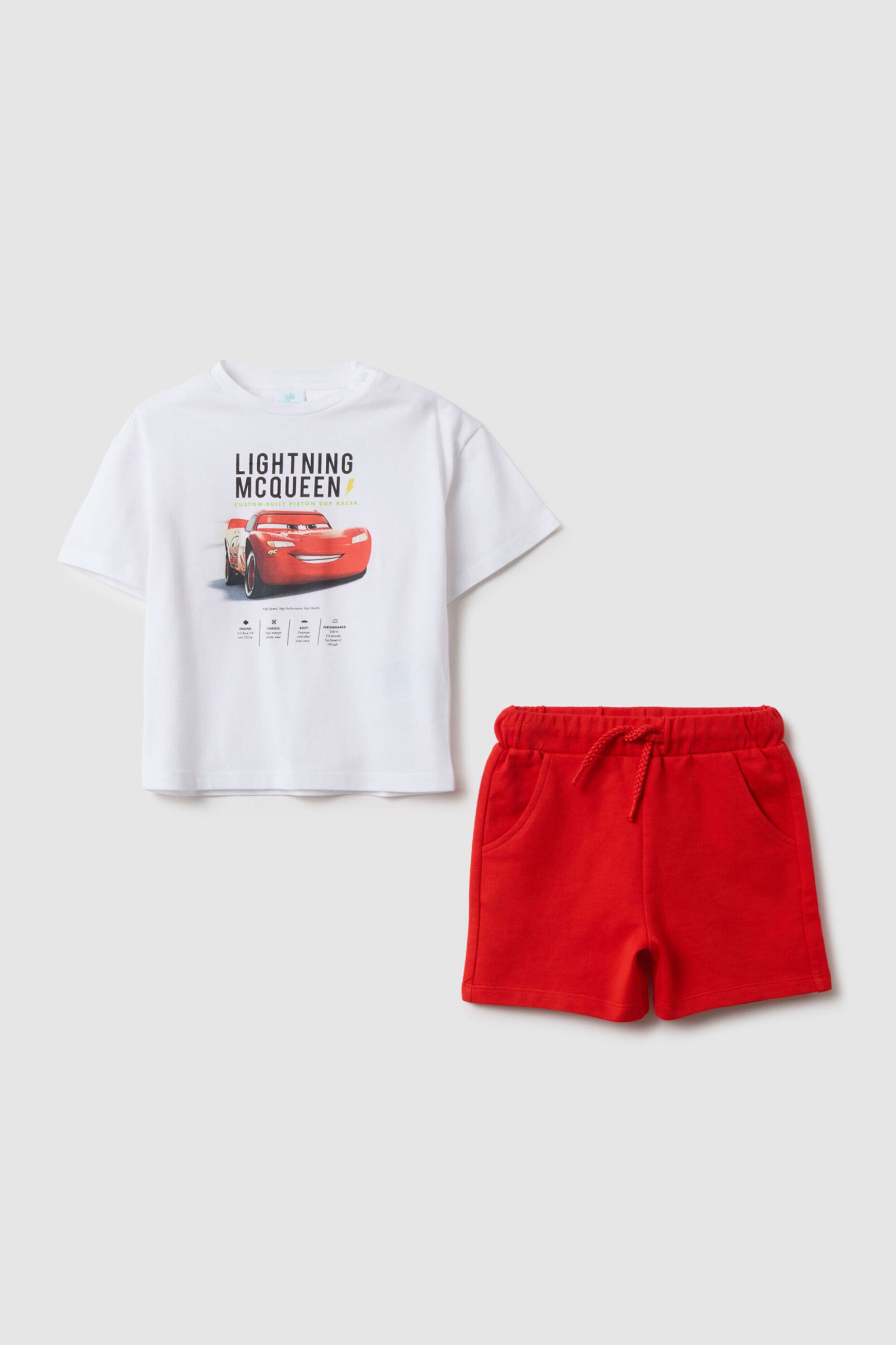 OVS βρεφικό σετ Τ-shirt και βερμούδα Regular Fit (2 τεμάχια) - 002559315 Λευκό
