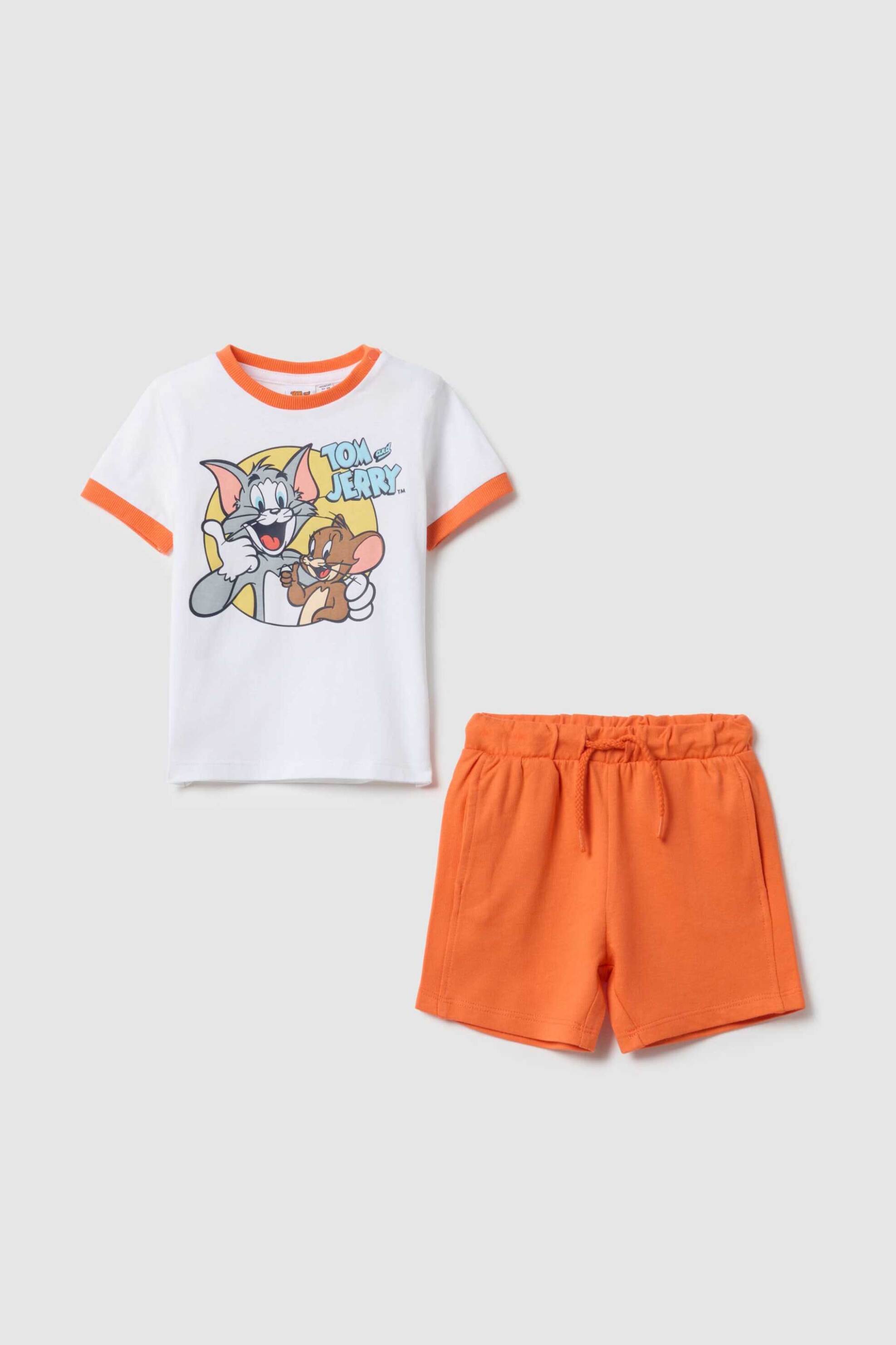 OVS βρεφικό σετ Τ-shirt και βερμούδα Regular Fit (2 τεμάχια) - 002559320 Πορτοκαλί
