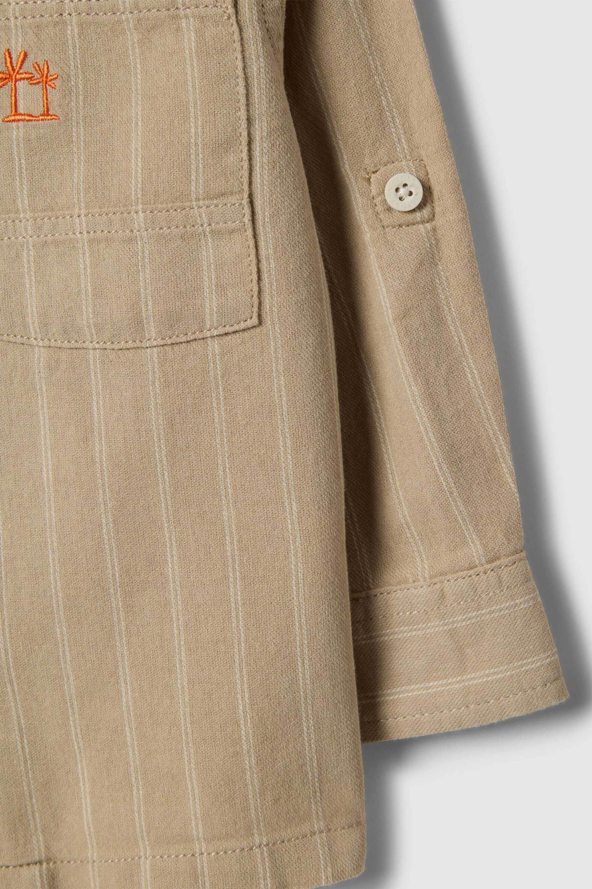 OVS βρεφικό πουκάμισο με ριγέ σχέδιο Relaxed Fit - 002566172 Μπεζ φωτογραφία