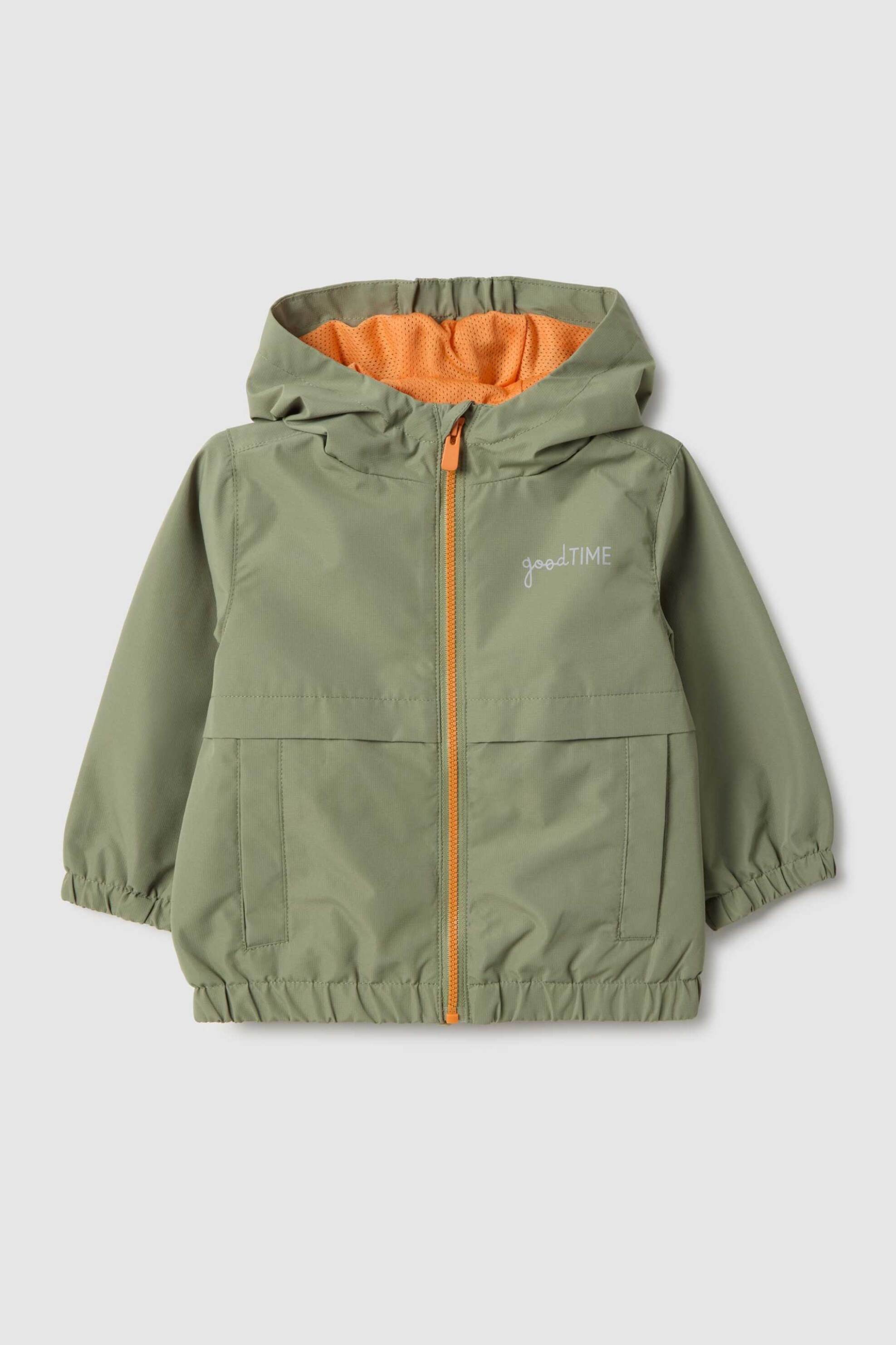 OVS βρεφικό μπουφάν μονόχρωμο με κουκούλα Regular Fit - 002515474 Βεραμάν