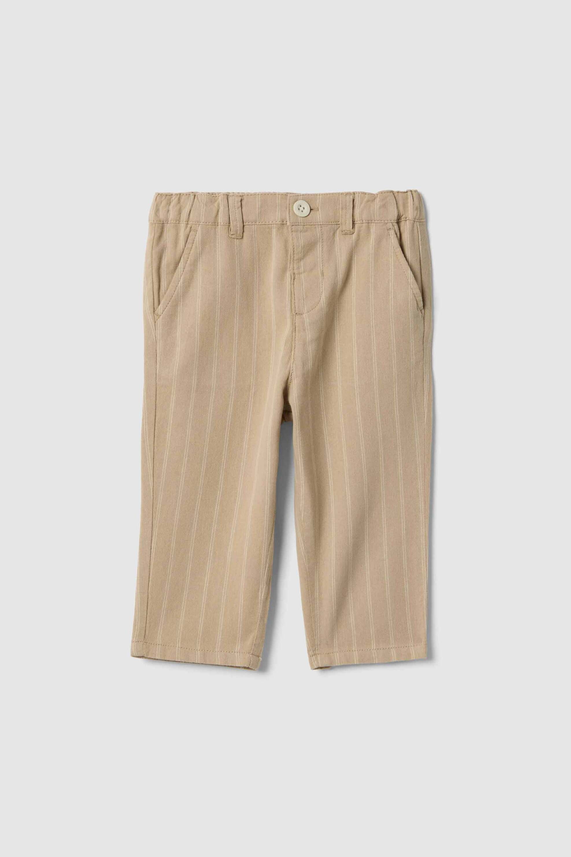 OVS βρεφικό παντελόνι με ριγέ σχέδιο Regular Fit - 002566108 Μπεζ