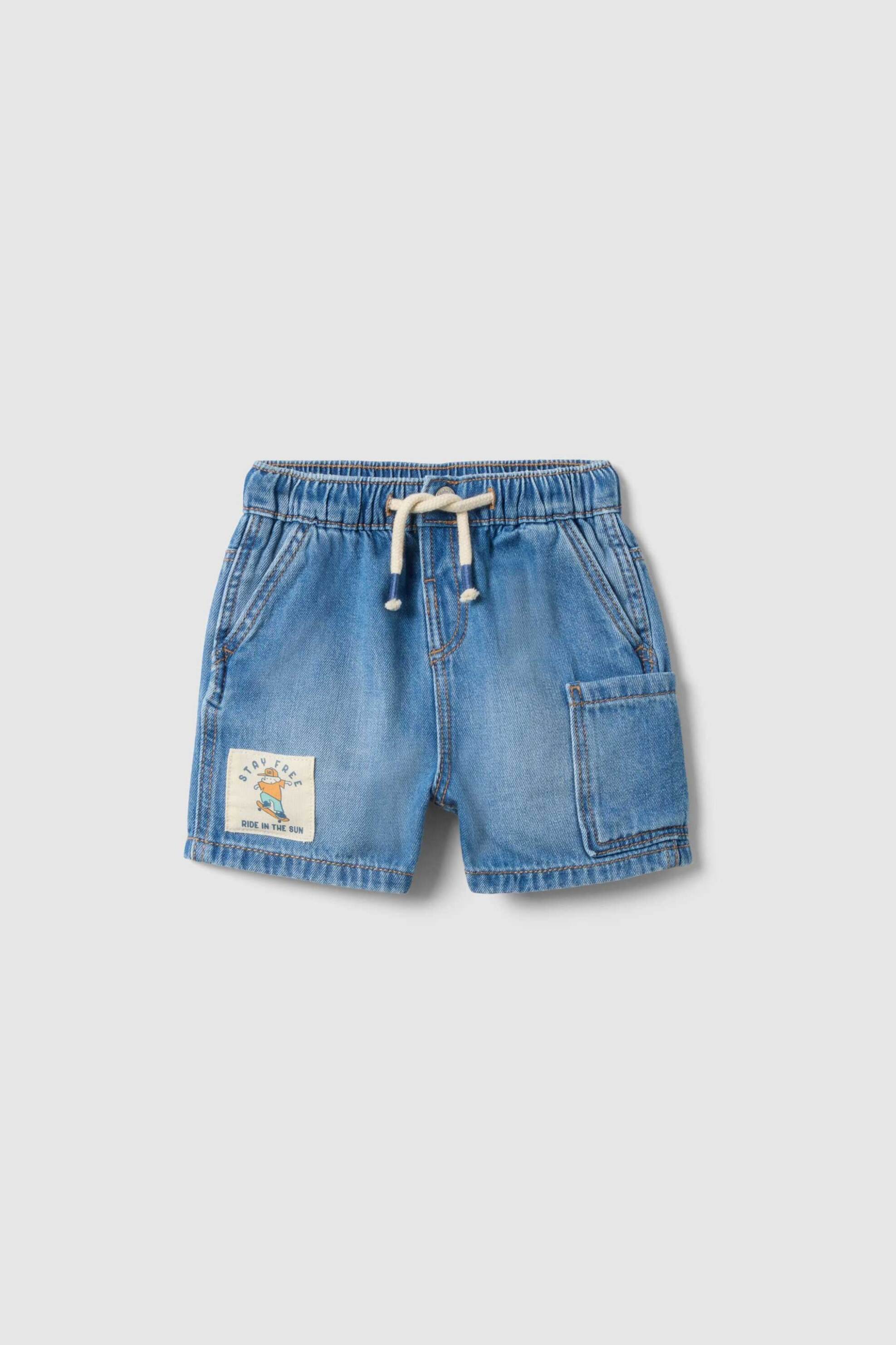 OVS βρεφική denim βερμούδα με ελαστική μέση Regular Fit - 002566157 Denim Blue