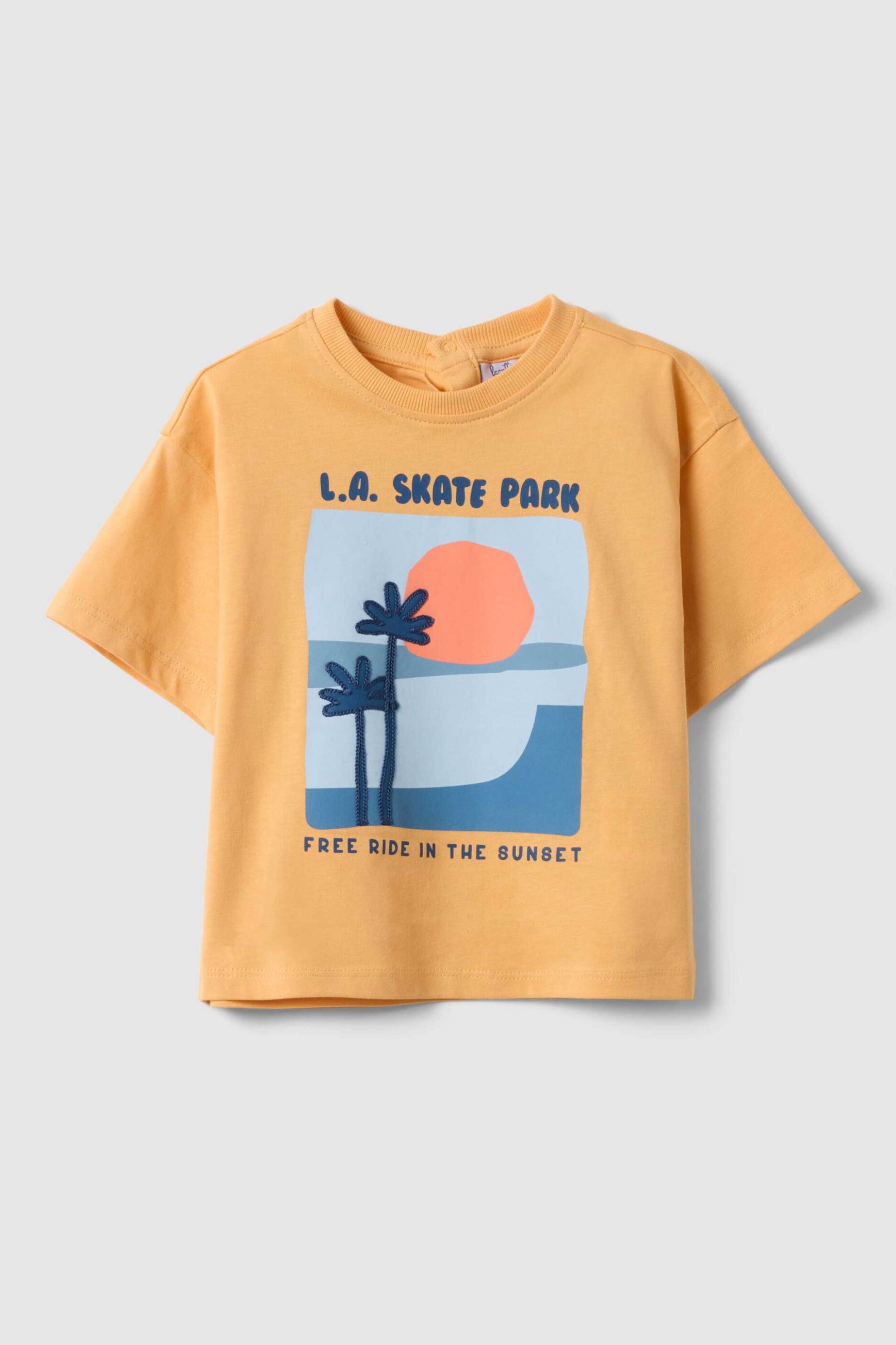 OVS βρεφική μπλούζα με print Regular Fit - 002575195 Πορτοκαλί