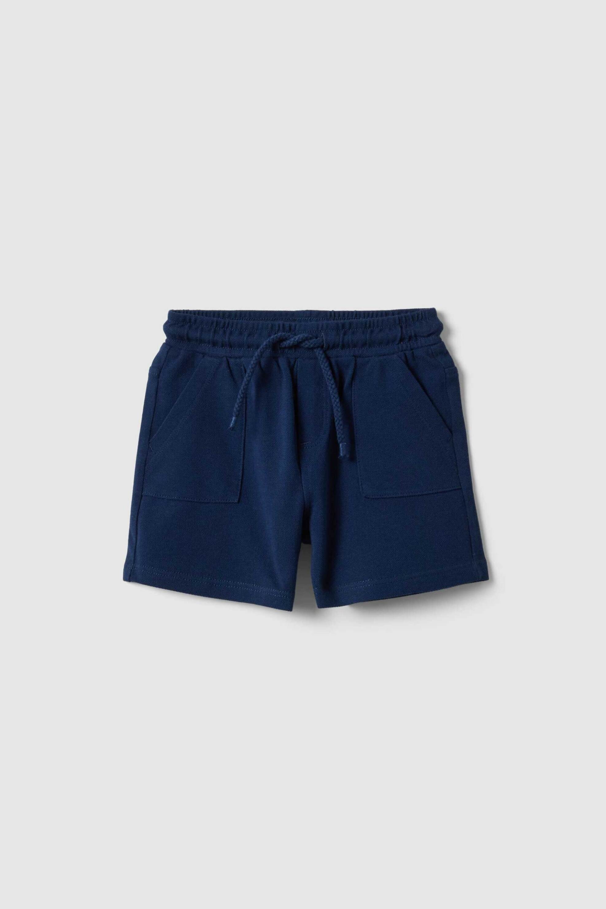 OVS βρεφική βερμούδα μονόχρωμη με ελαστική μέση Regular Fit - 002619554 Μπλε Σκούρο