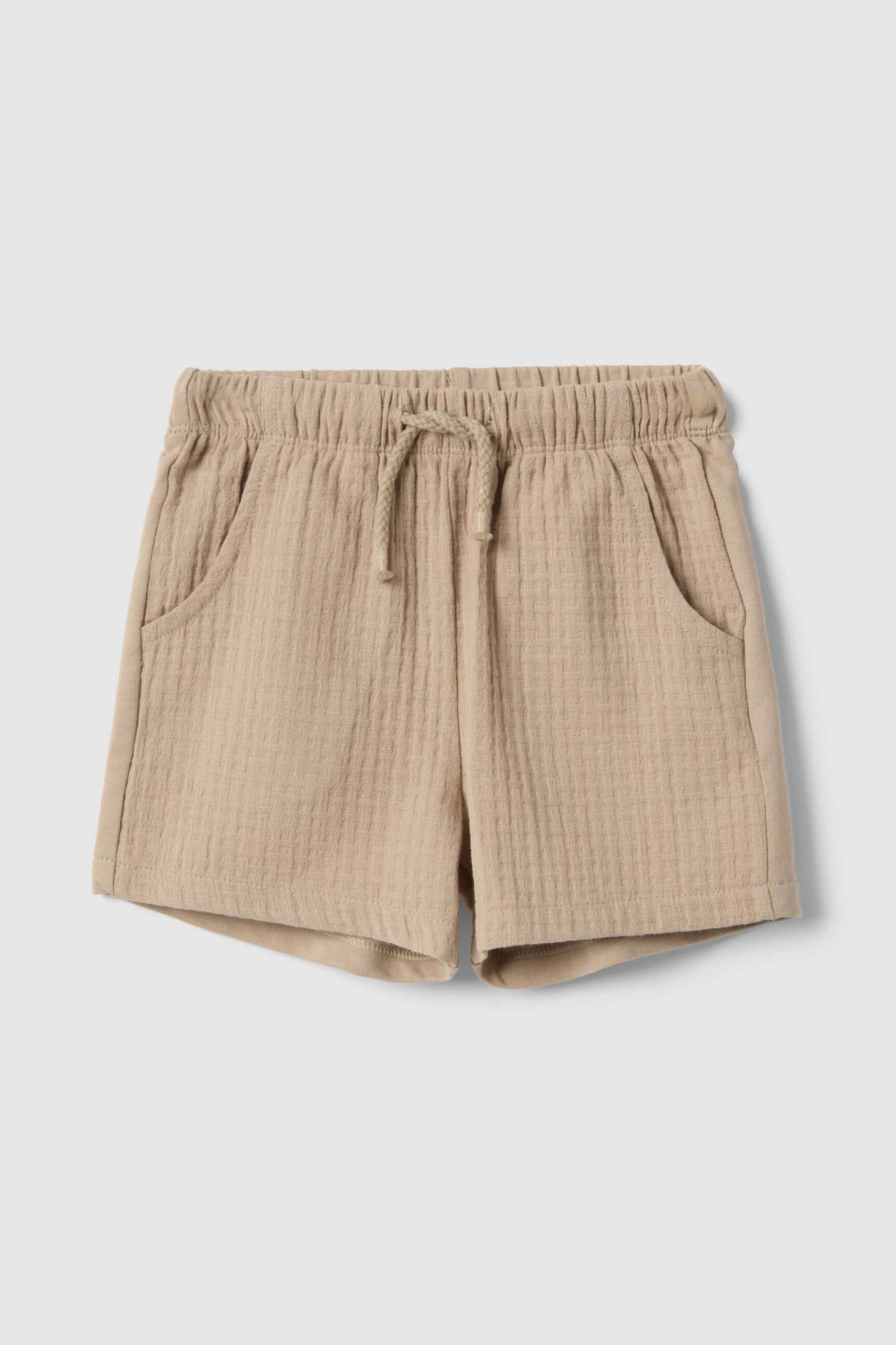 OVS βρεφική βερμούδα μονόχρωμη με ελαστική μέση Regular Fit - 002576195 Μπεζ