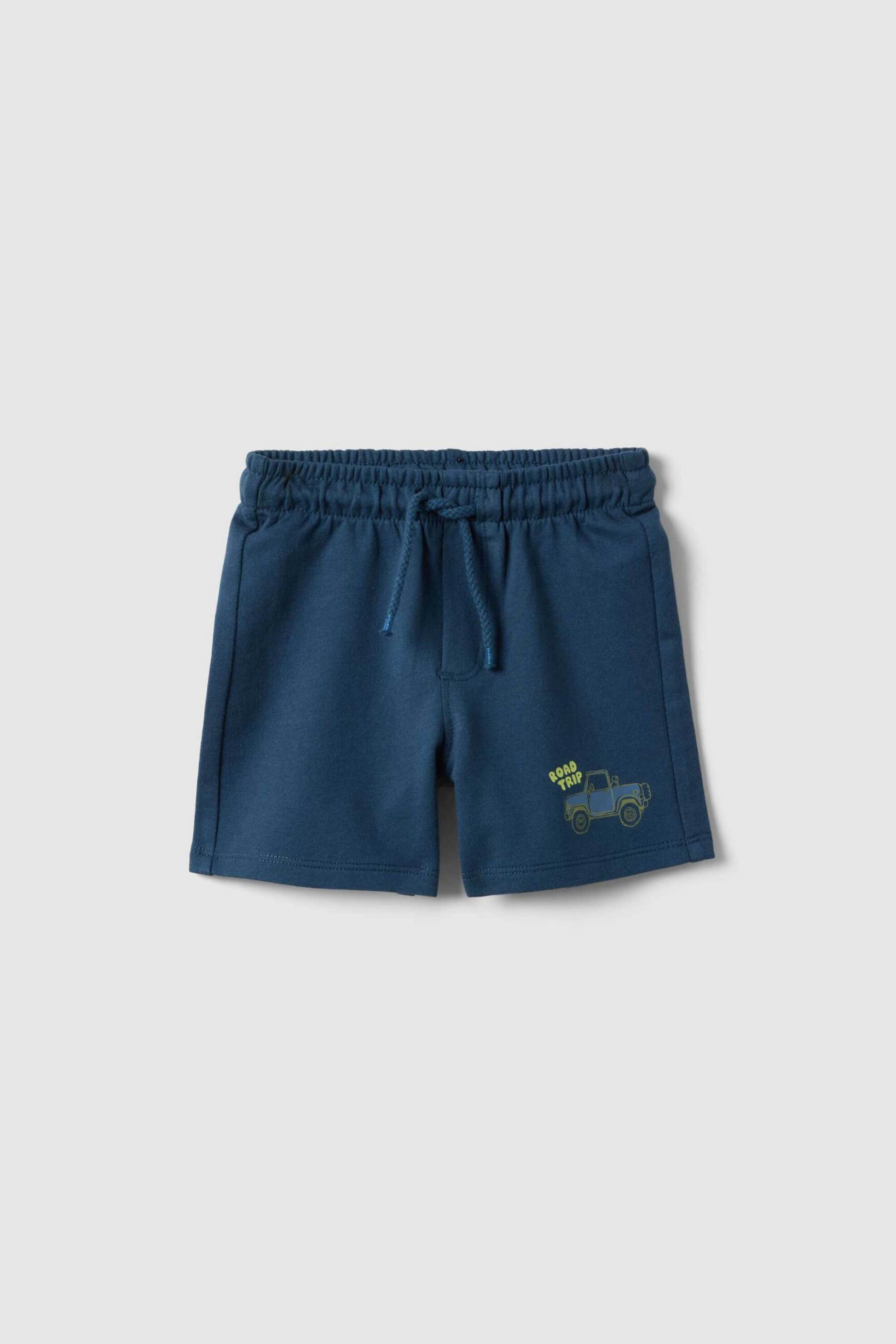 OVS βρεφική βερμούδα μονόχρωμη με ελαστική μέση Regular Fit - 002656455 Μπλε Σκούρο