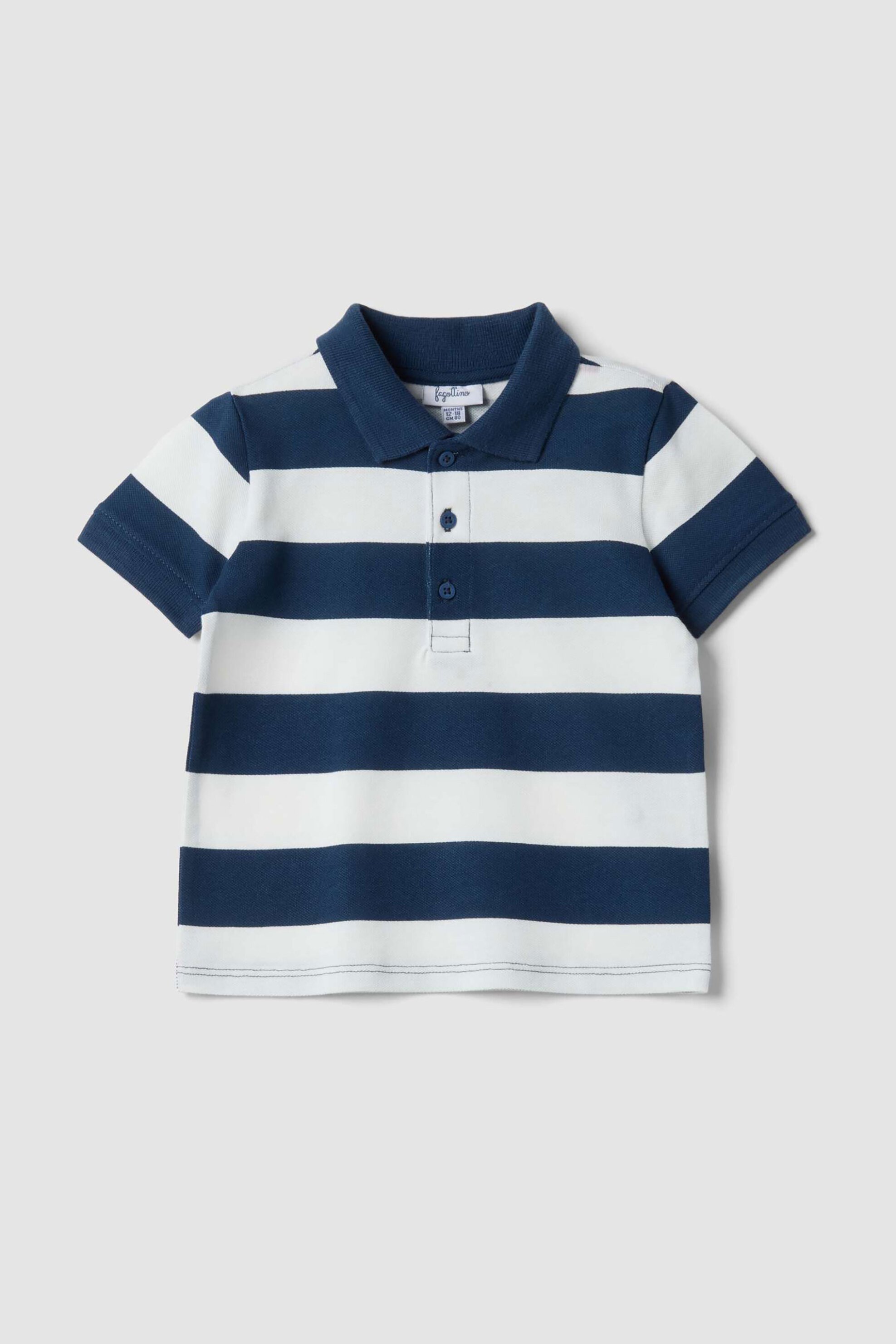 OVS KIDS OVS βρεφική πόλο μπλούζα με ριγέ σχέδιο - 002656472 Λευκό