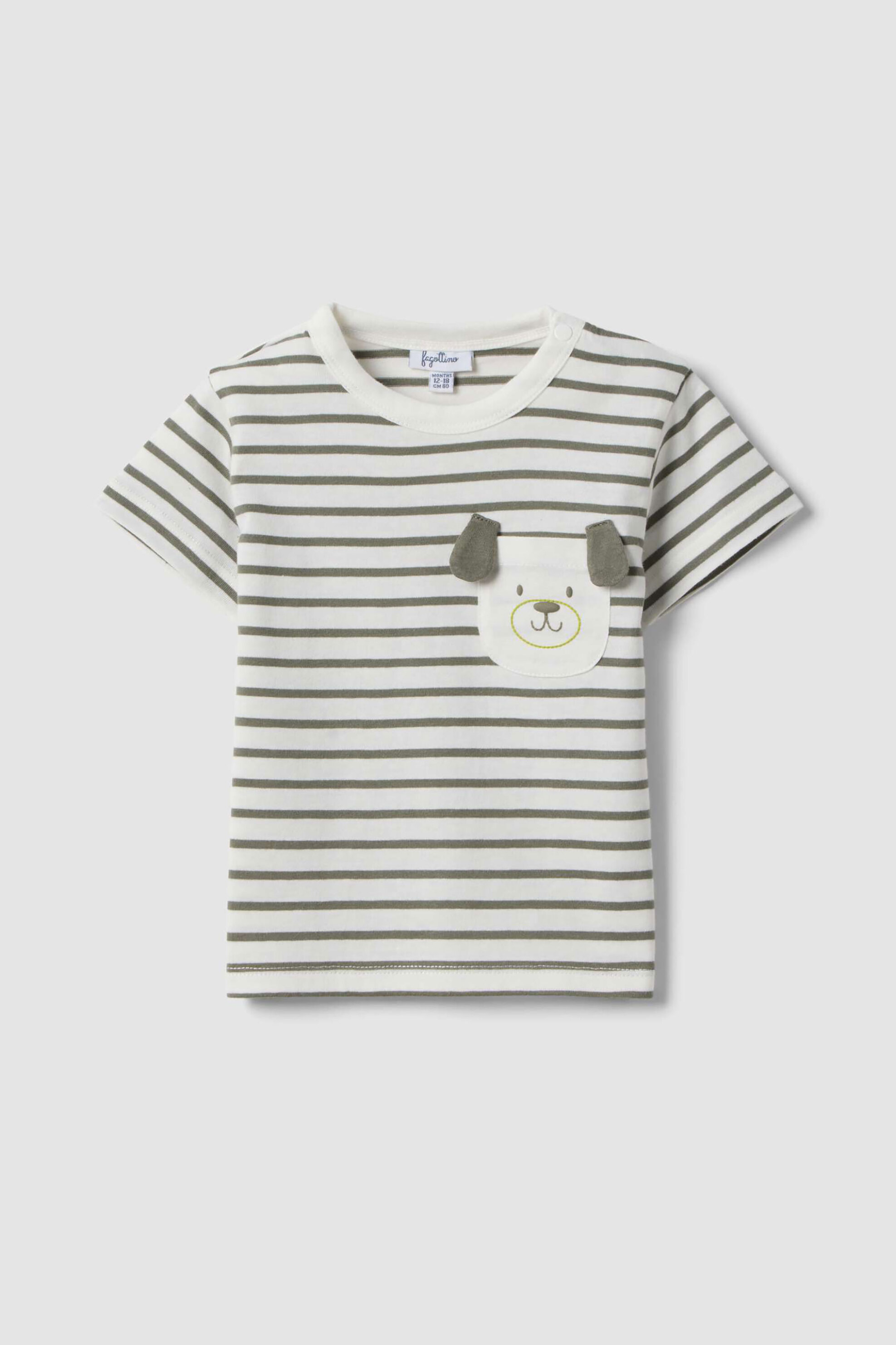 OVS βρεφικό T-shirt με ριγέ σχέδιο Regular Fit - 002656280 Λευκό