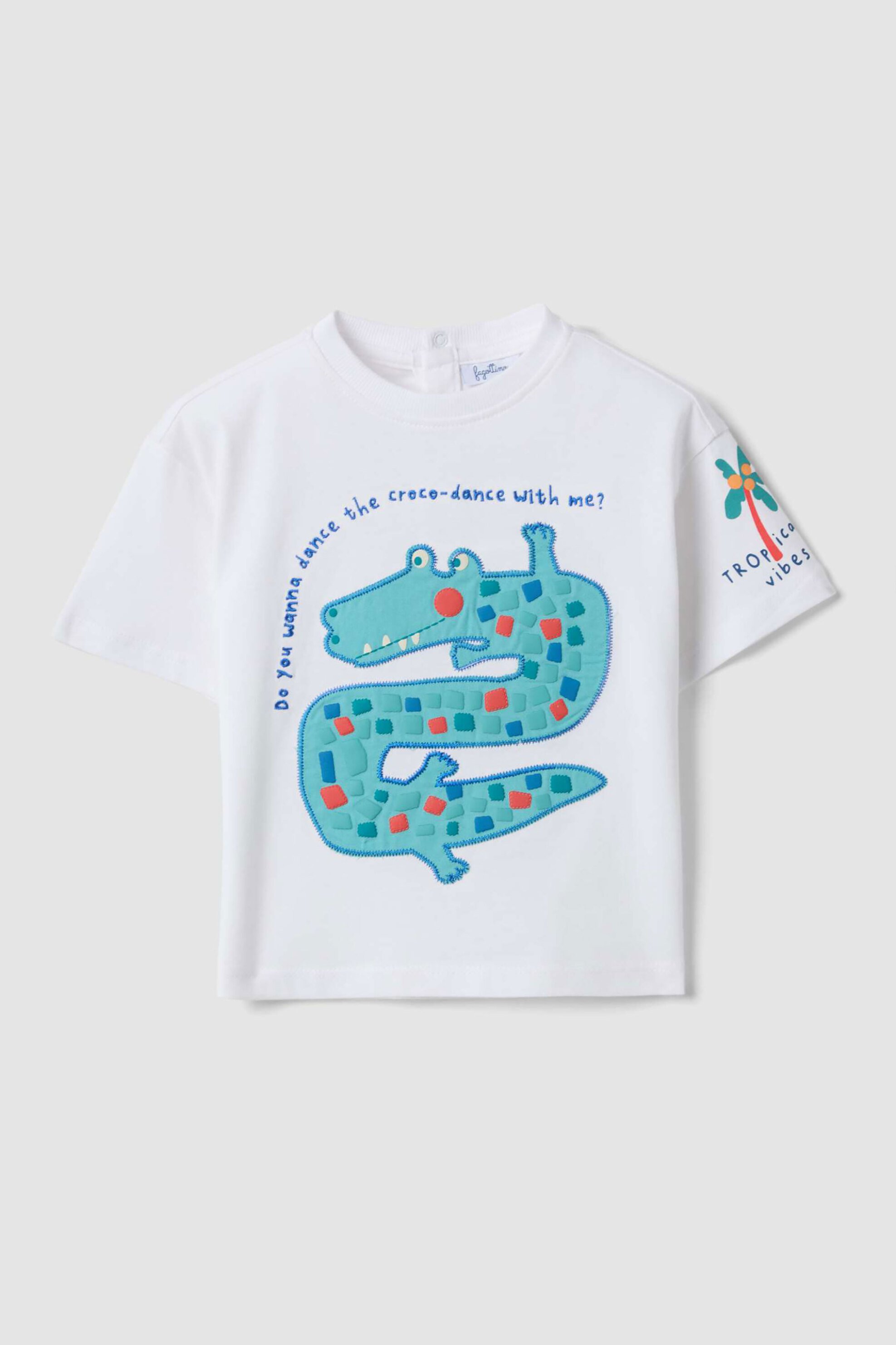 OVS βρεφικό T-shirt με print Regular Fit - 002686559 Λευκό