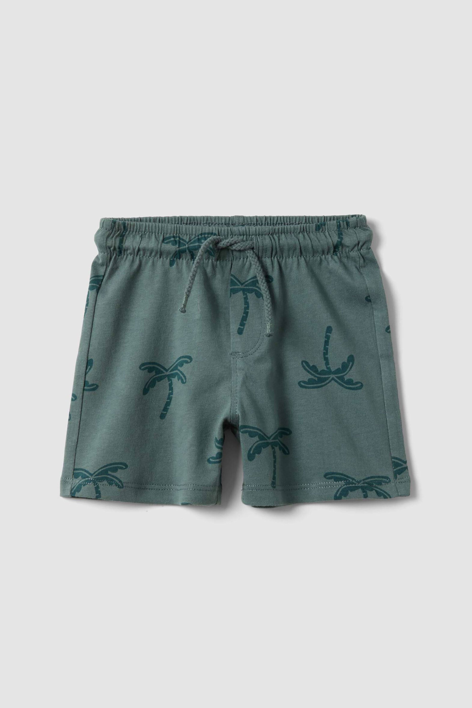 OVS βρεφική βερμούδα με all-over print και ελαστική μέση Regular Fit - 002690040 Πράσινο Σκούρο