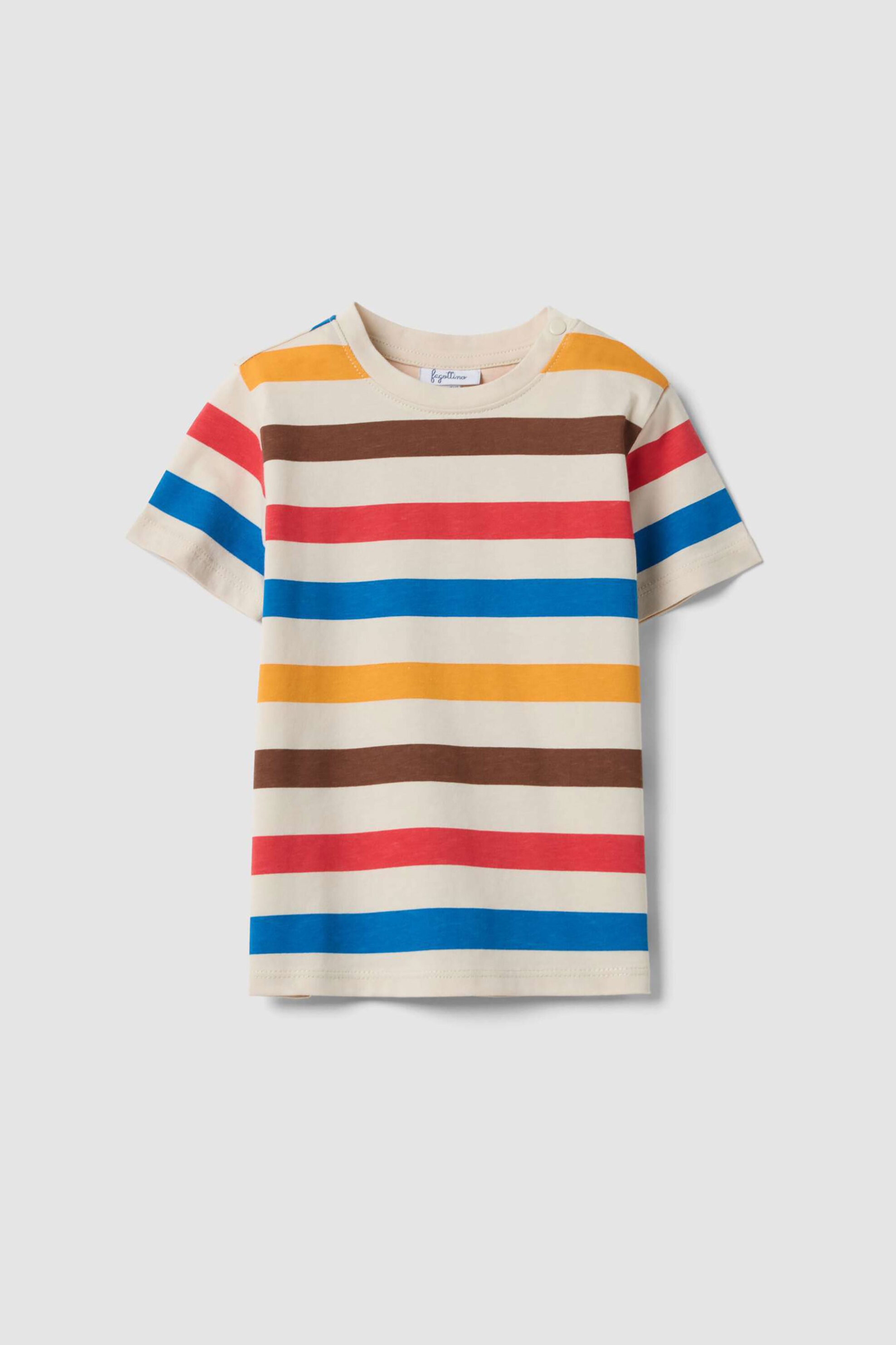 OVS βρεφικό T-shirt με ριγέ σχέδιο Regular Fit - 002690018 Μπεζ