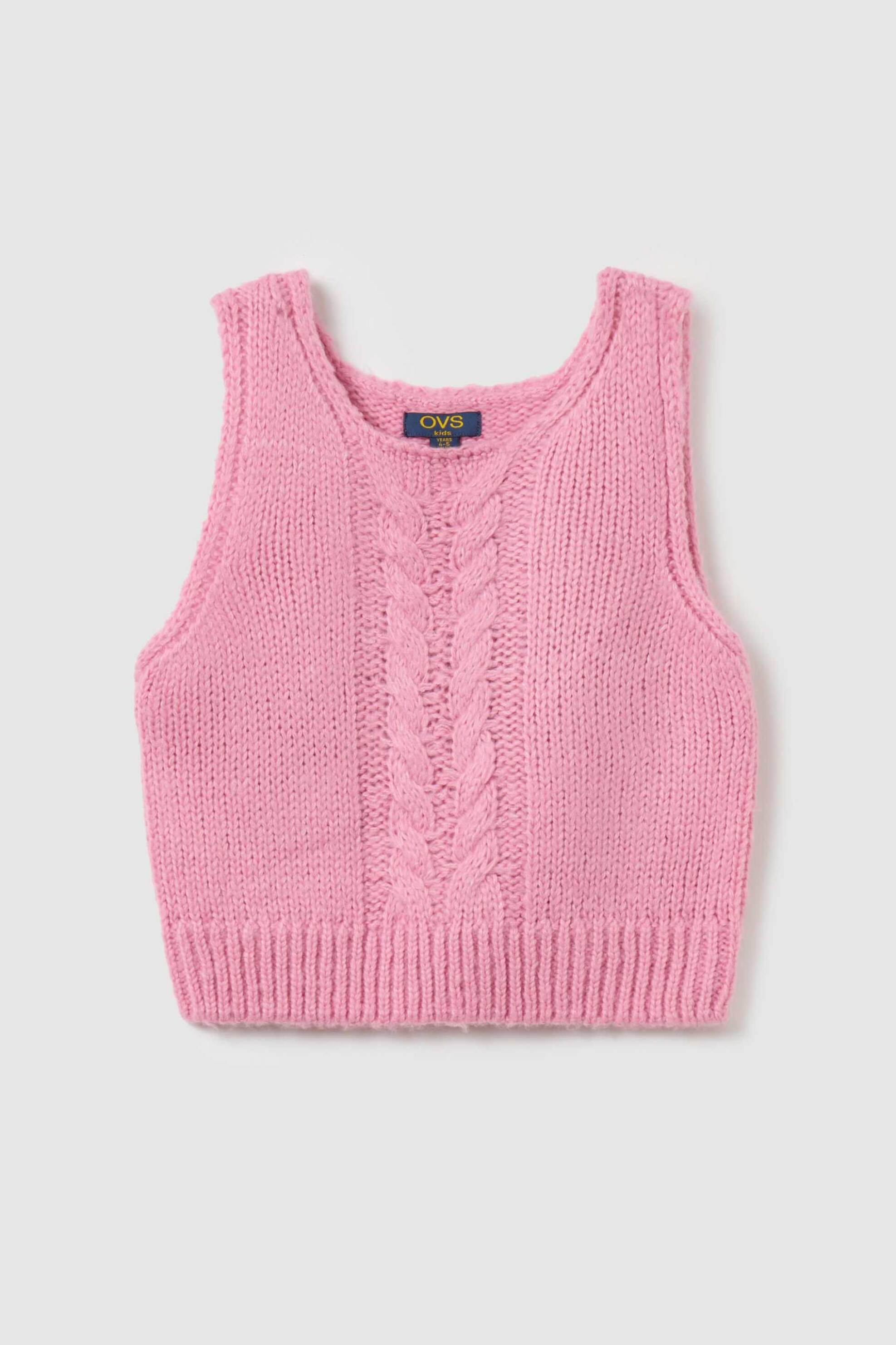 OVS παιδικό γιλέκο αμάνικο με πλεκτό σχέδιο - 002114760 Ροζ