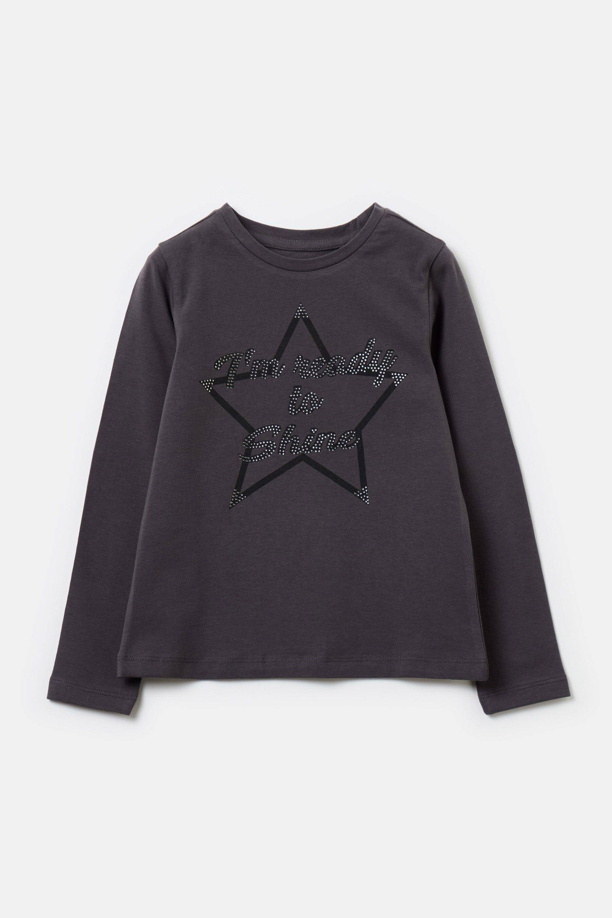 OVS παιδική μπλούζα με star print - 002080691 Γκρι