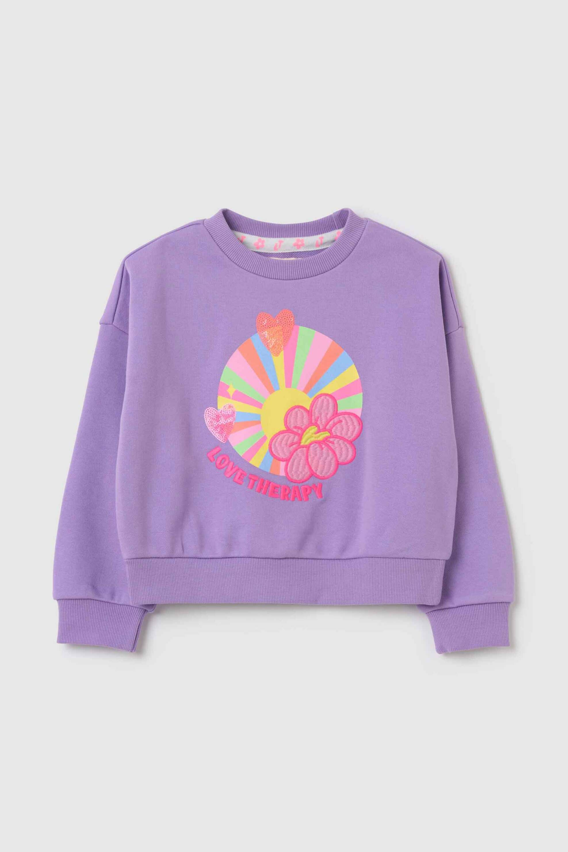 OVS KIDS OVS παιδική μπλούζα φούτερ με print Regular Fit - 002205274 Βιολετί