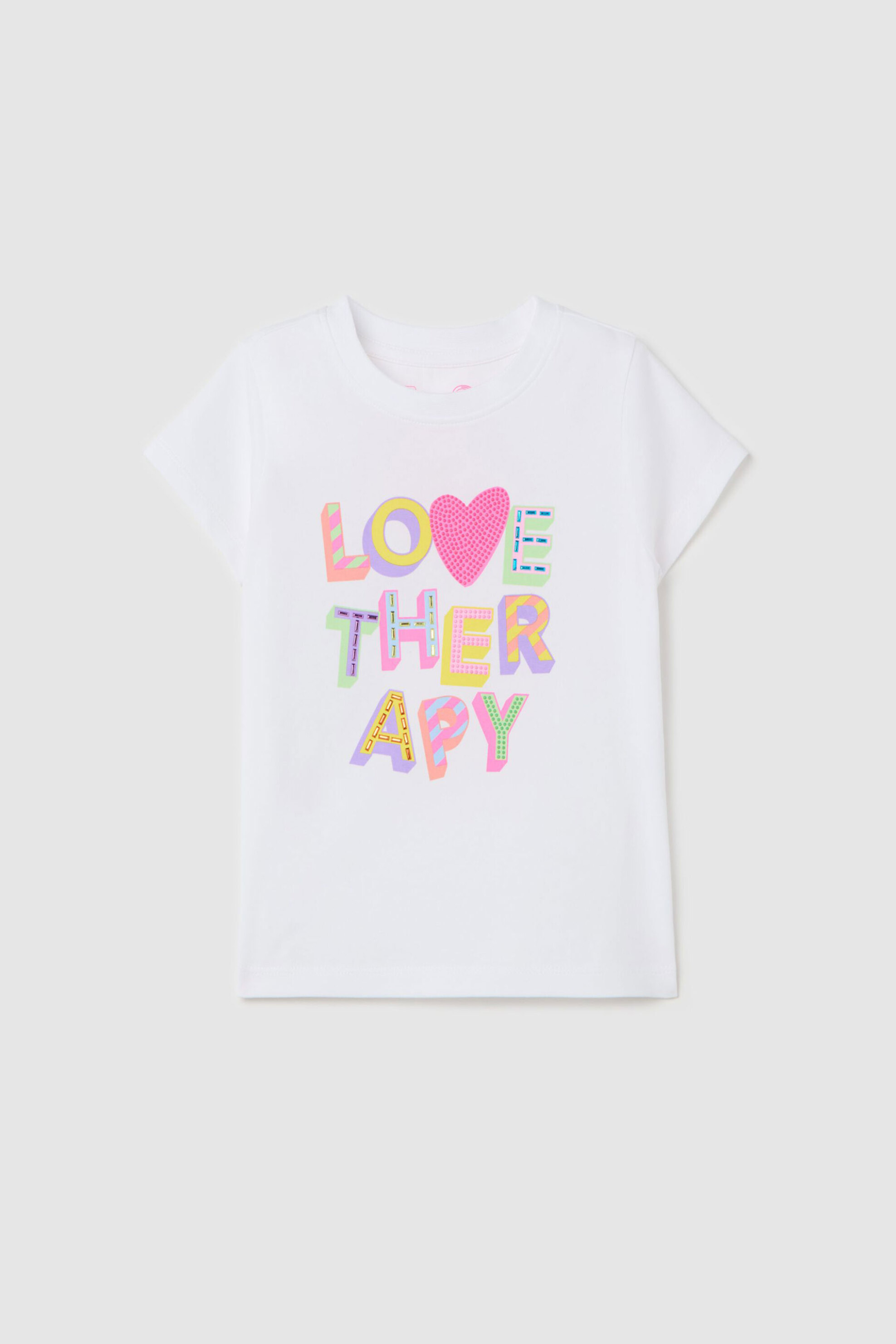 OVS παιδικό T-shirt με lettering print Regular Fit - 002225948 Λευκό
