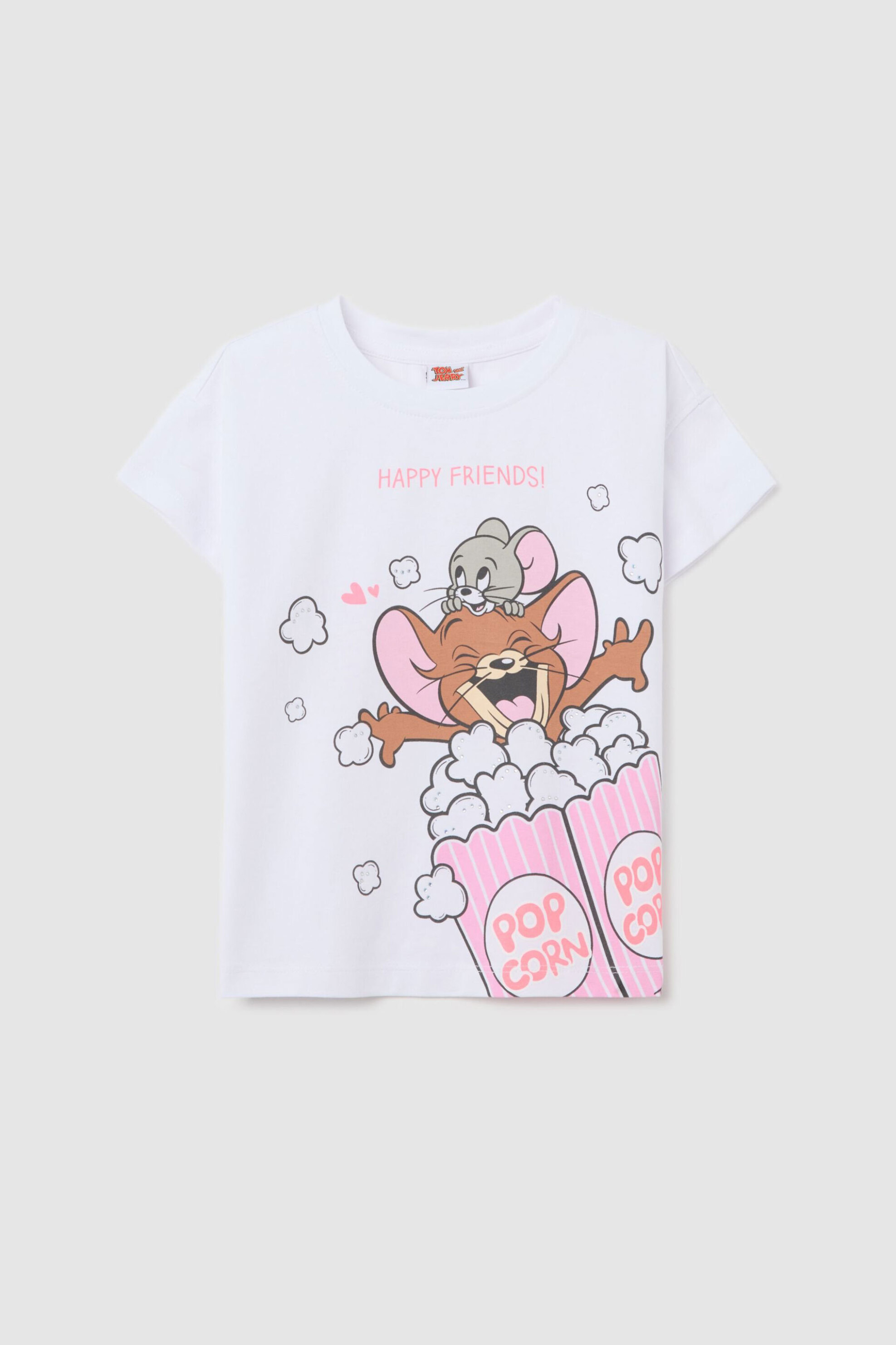 OVS παιδικό T-shirt με Tom & Jerry print Regular Fit - 002242831 Λευκό