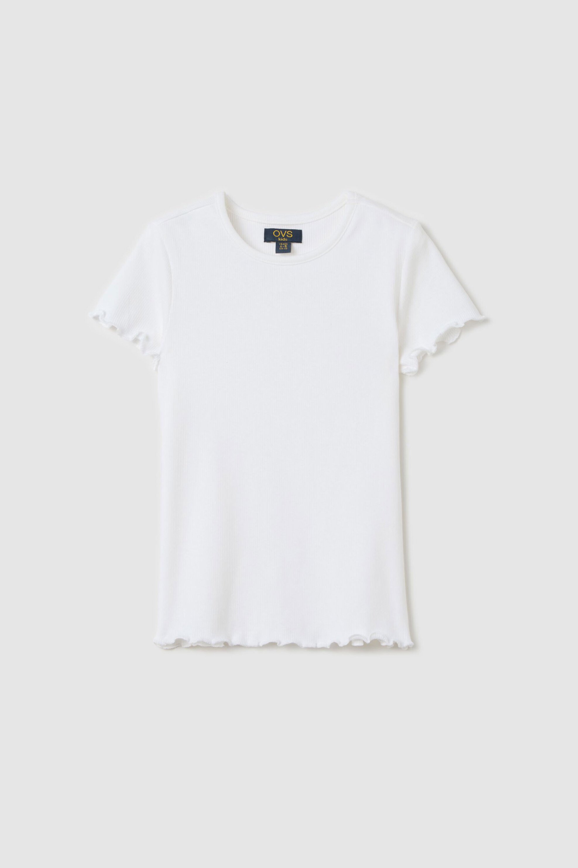 OVS παιδικό T-shirt μονόχρωμο Regular Fit - 002264861 Λευκό