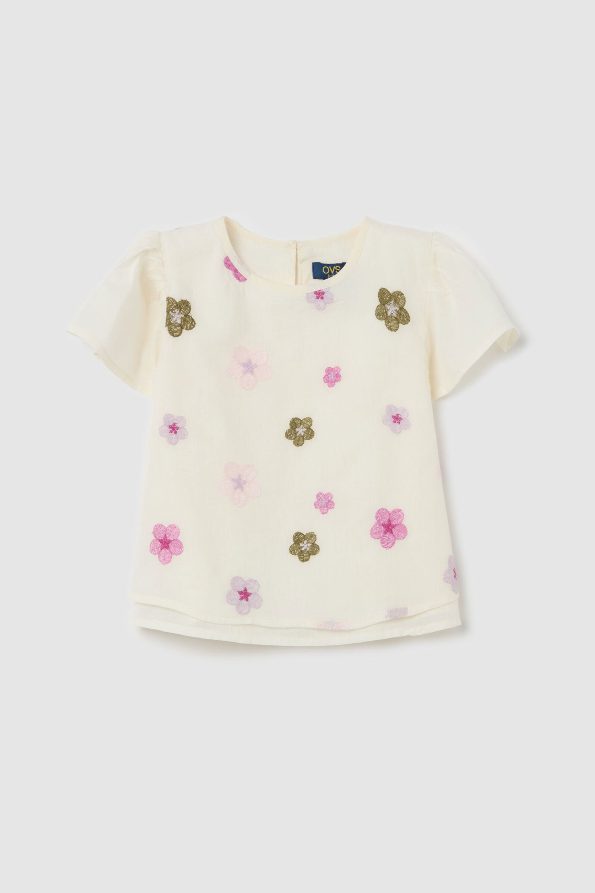 OVS παιδική μπλούζα με floral print - 002264733 Κρέμ