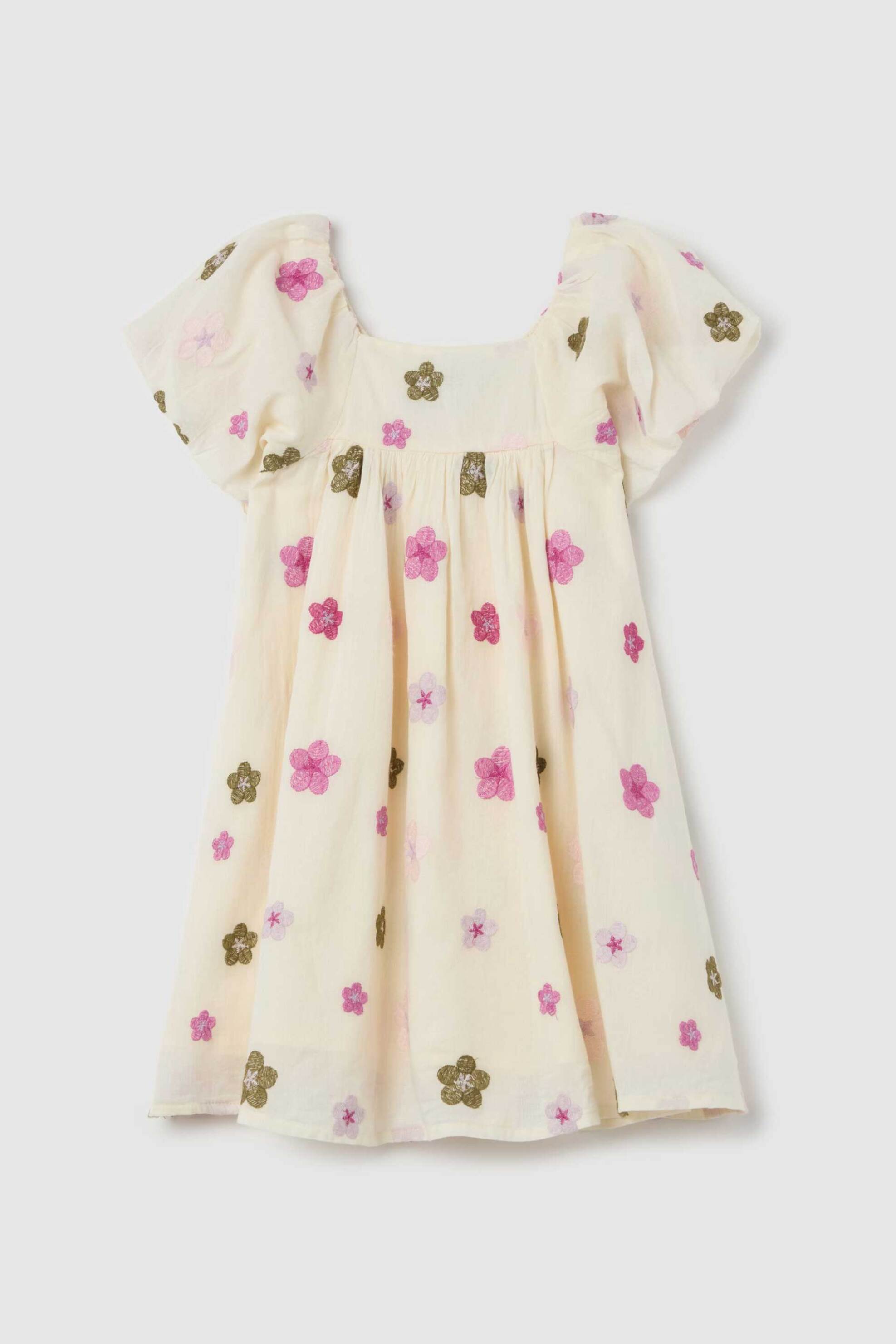 OVS παιδικό φόρεμα με floral print - 002264747 Κρέμ