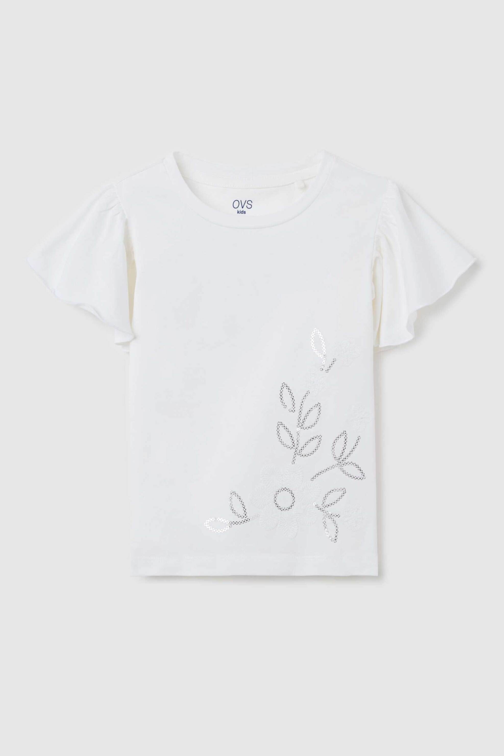 OVS παιδική μπλούζα με floral print - 002356978 Λευκό