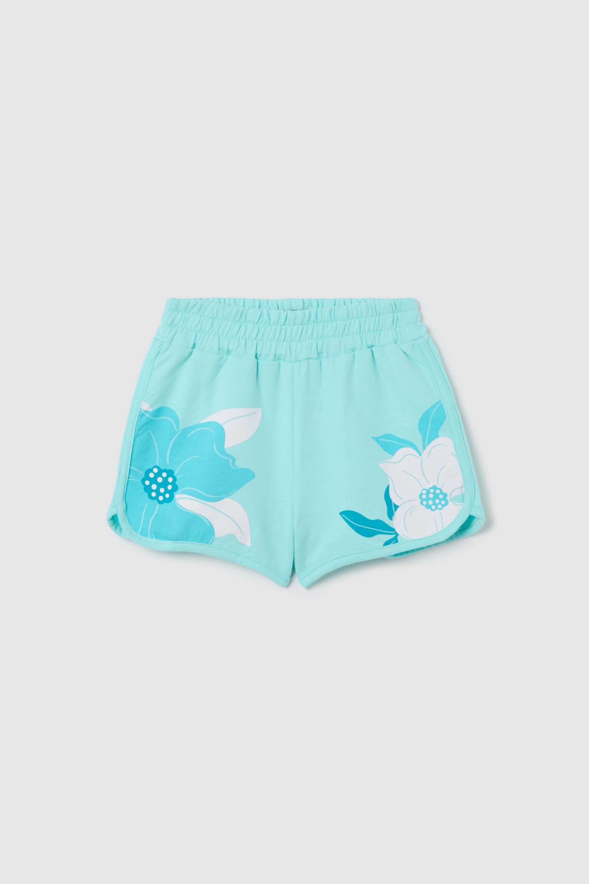 OVS παιδικό σορτς με floral print - 002366344 Γαλάζιο
