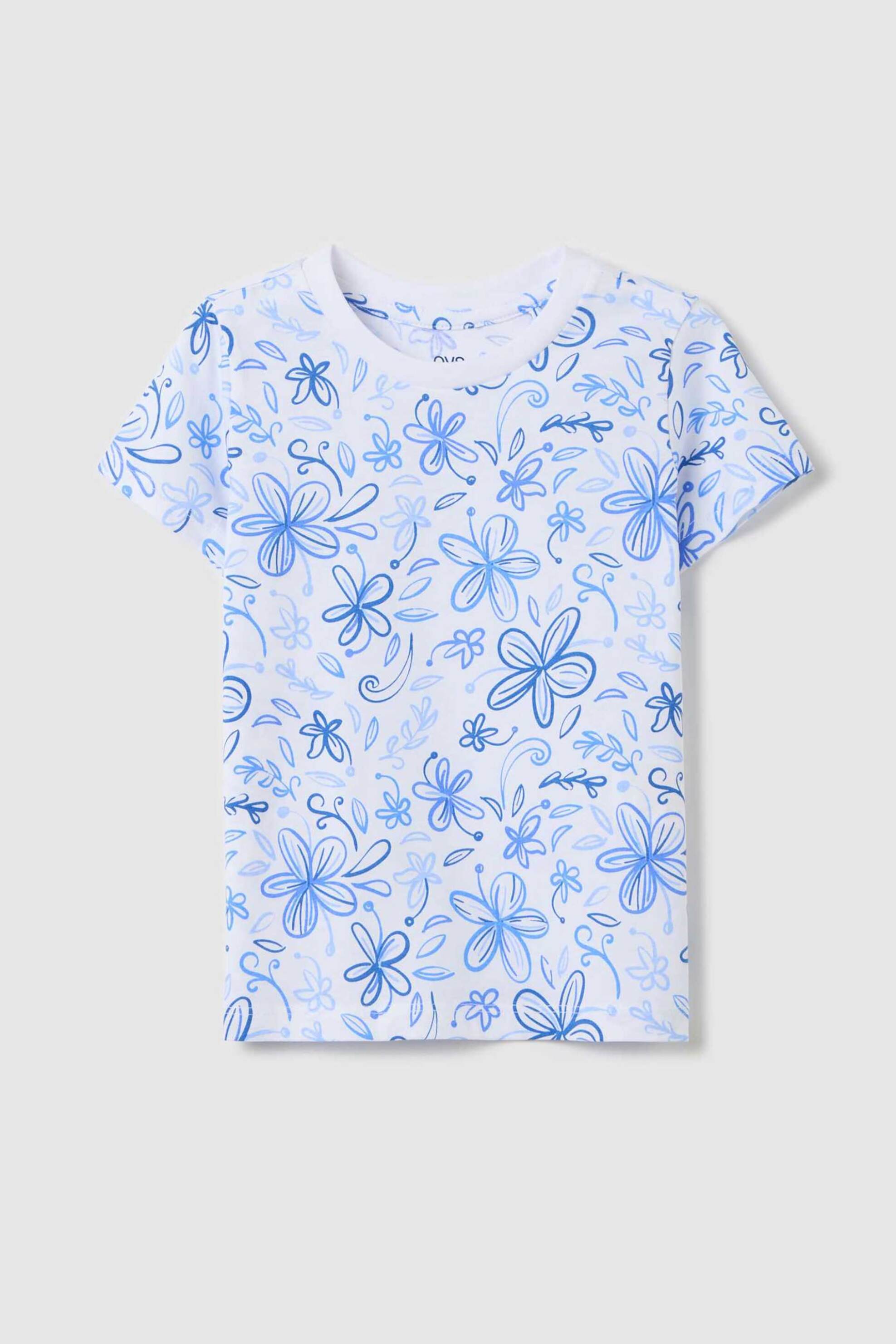 OVS παιδική μπλούζα με floral print - 002311886 Λευκό