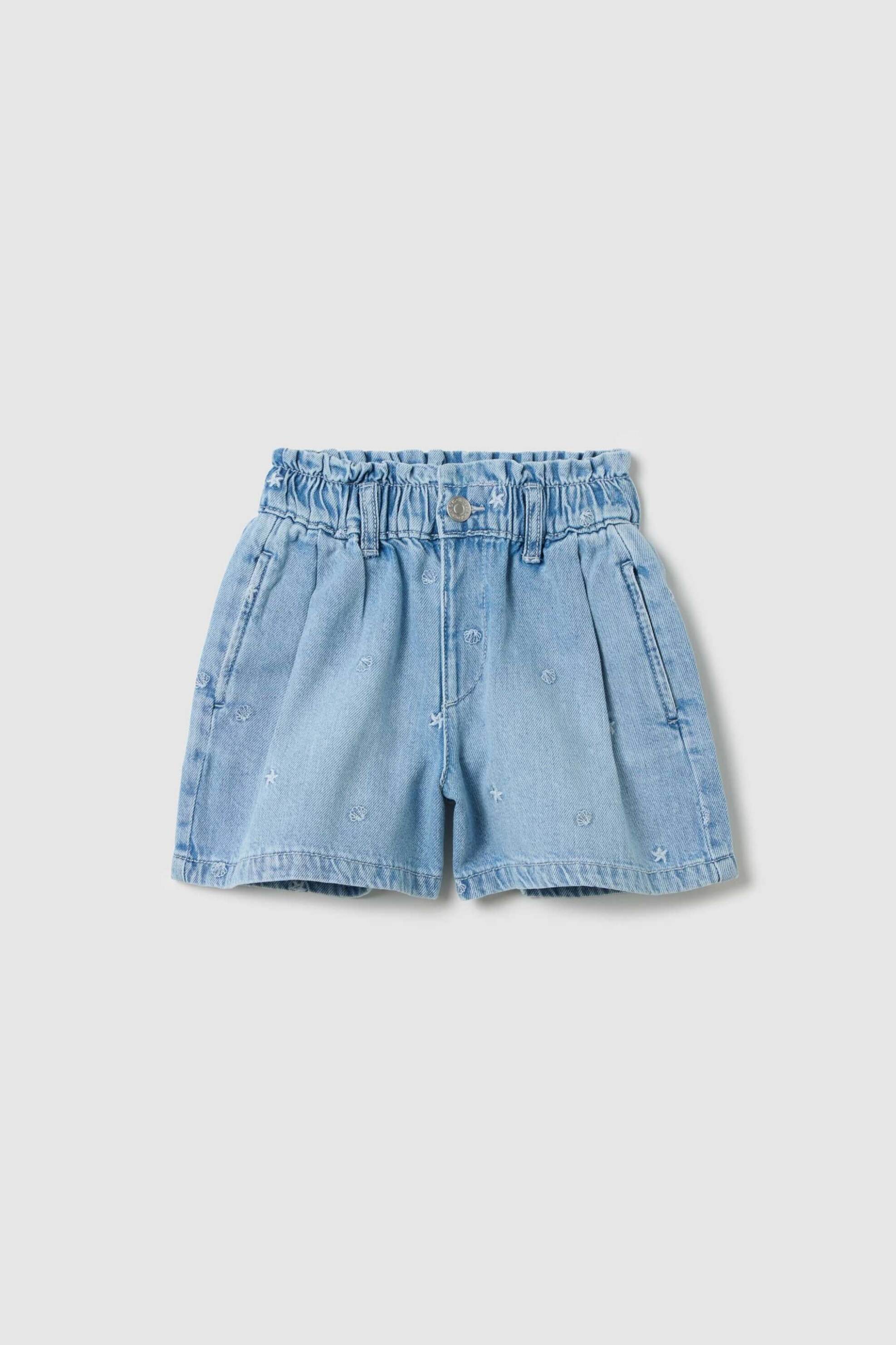 OVS παιδικό denim σορτς με κεντήματα - 002356891 Denim Blue