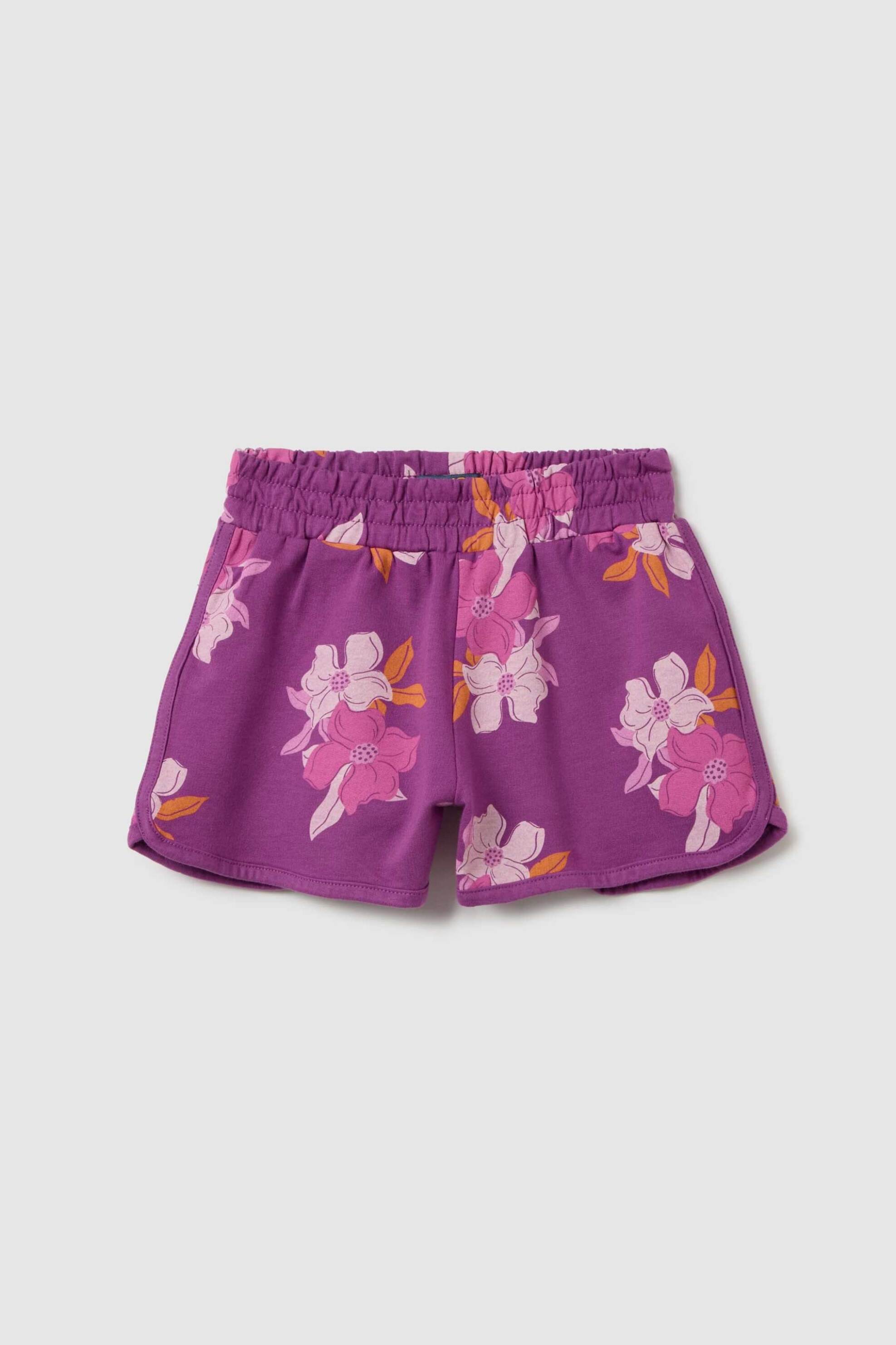 OVS παιδικό σορτς με floral print - 002366080 Βιολετί