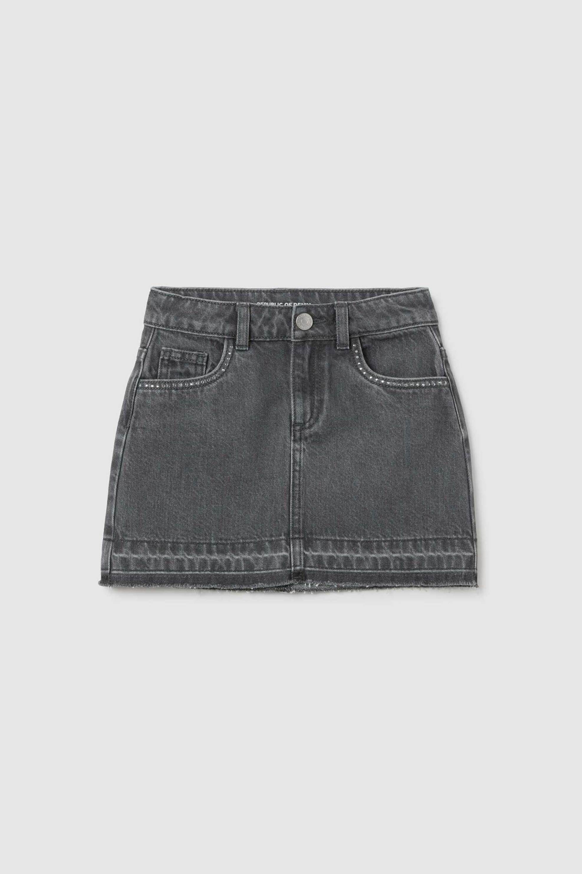 OVS KIDS OVS παιδική denim φούστα με στρας Regular Fit - 002402925 Γκρι