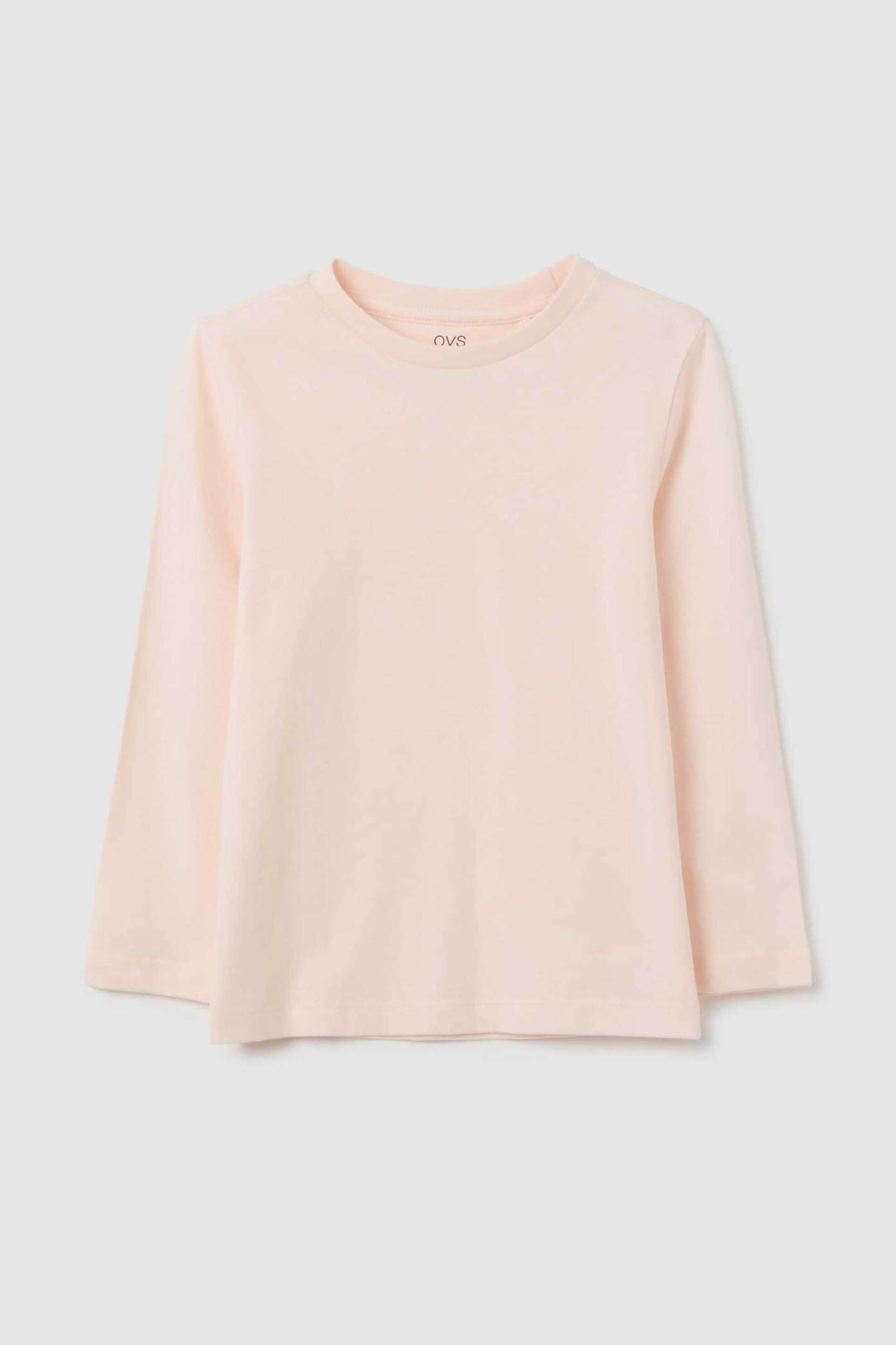 OVS παιδική μπλούζα μονόχρωμη Regular Fit - 002418264 Ροζ Ανοιχτό