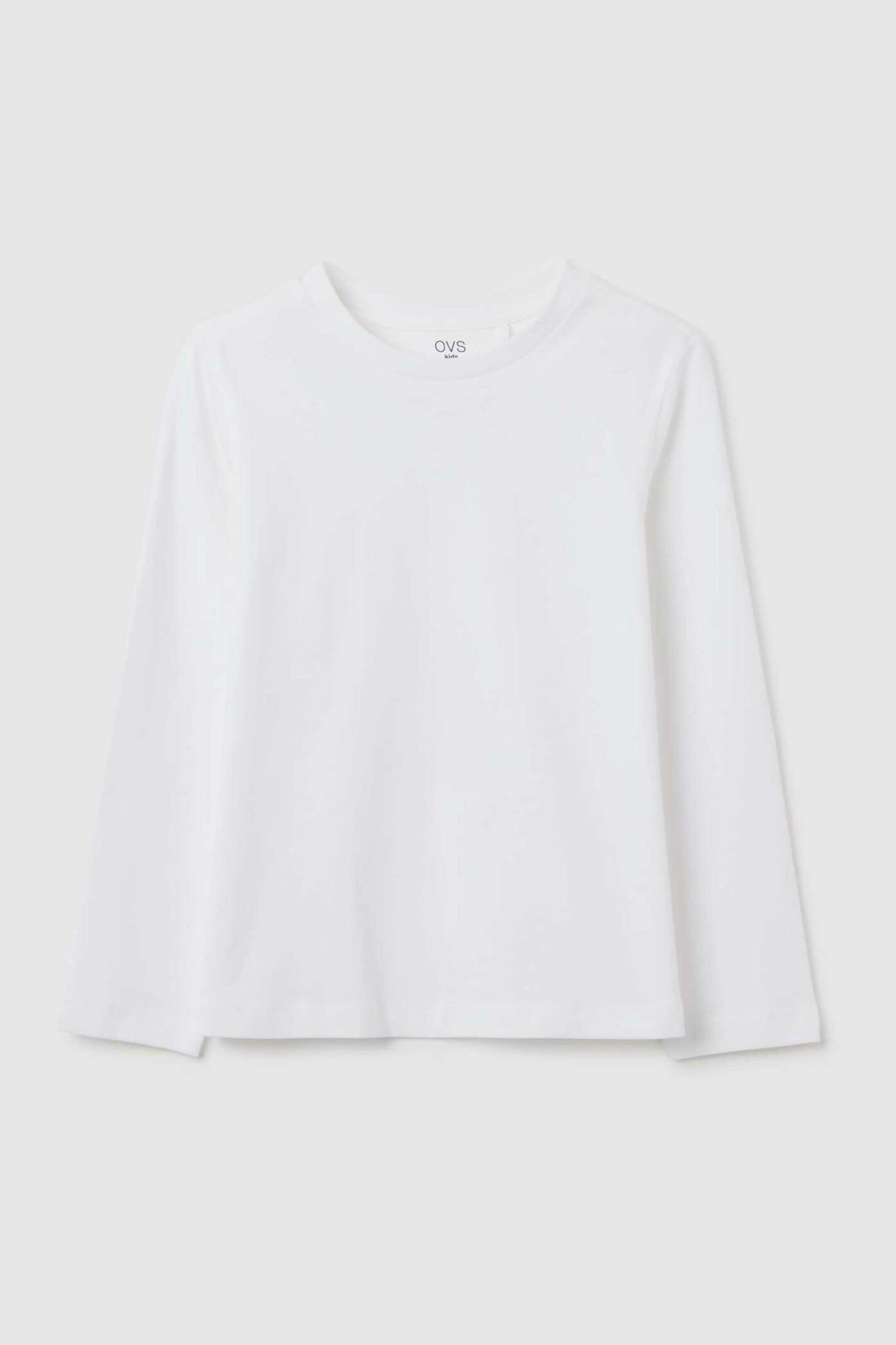OVS παιδική μπλούζα μονόχρωμη Regular Fit - 002418345 Λευκό