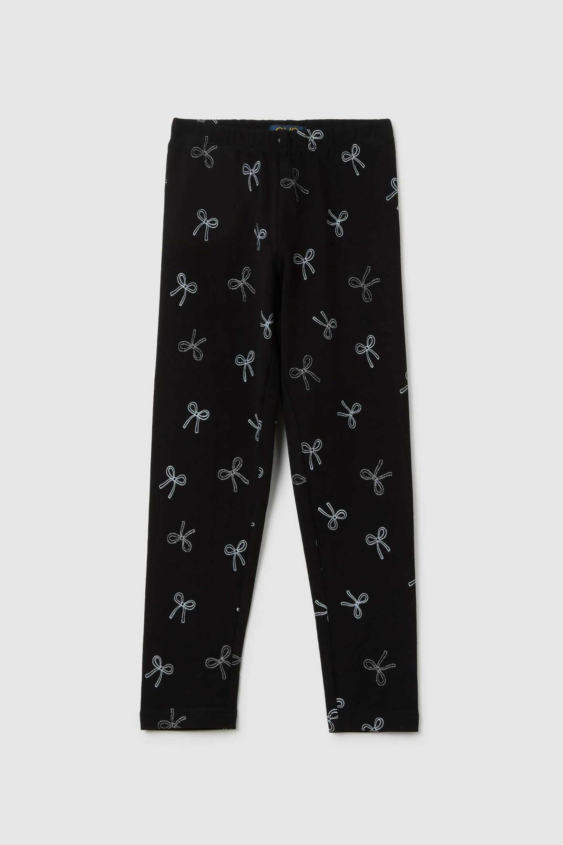 OVS παιδικό κολάν all-over print Slim Fit - 002445174 Μαύρο