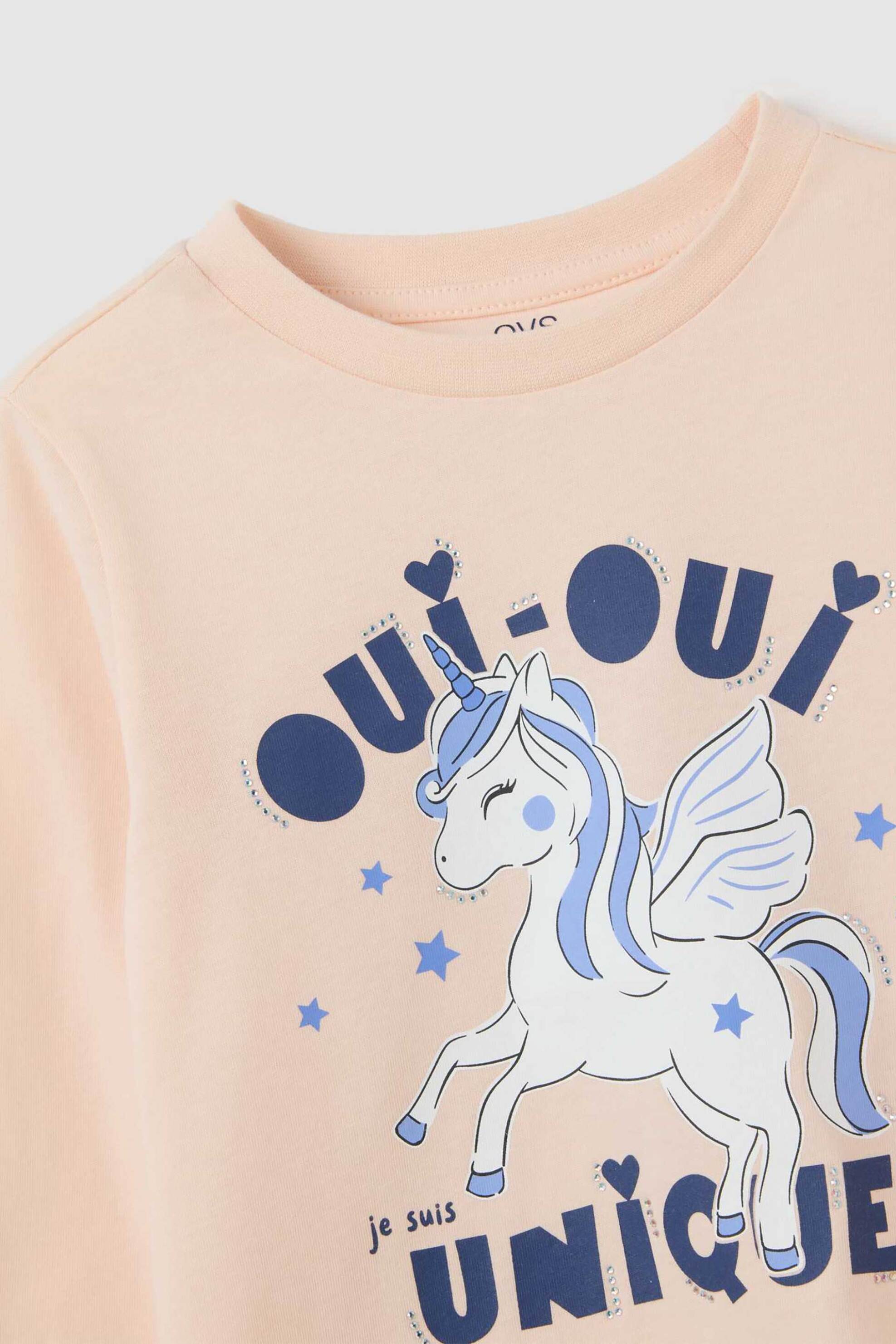 OVS παιδική μπλούζα με print Regular Fit - 002447139 Ροζ Ανοιχτό φωτογραφία