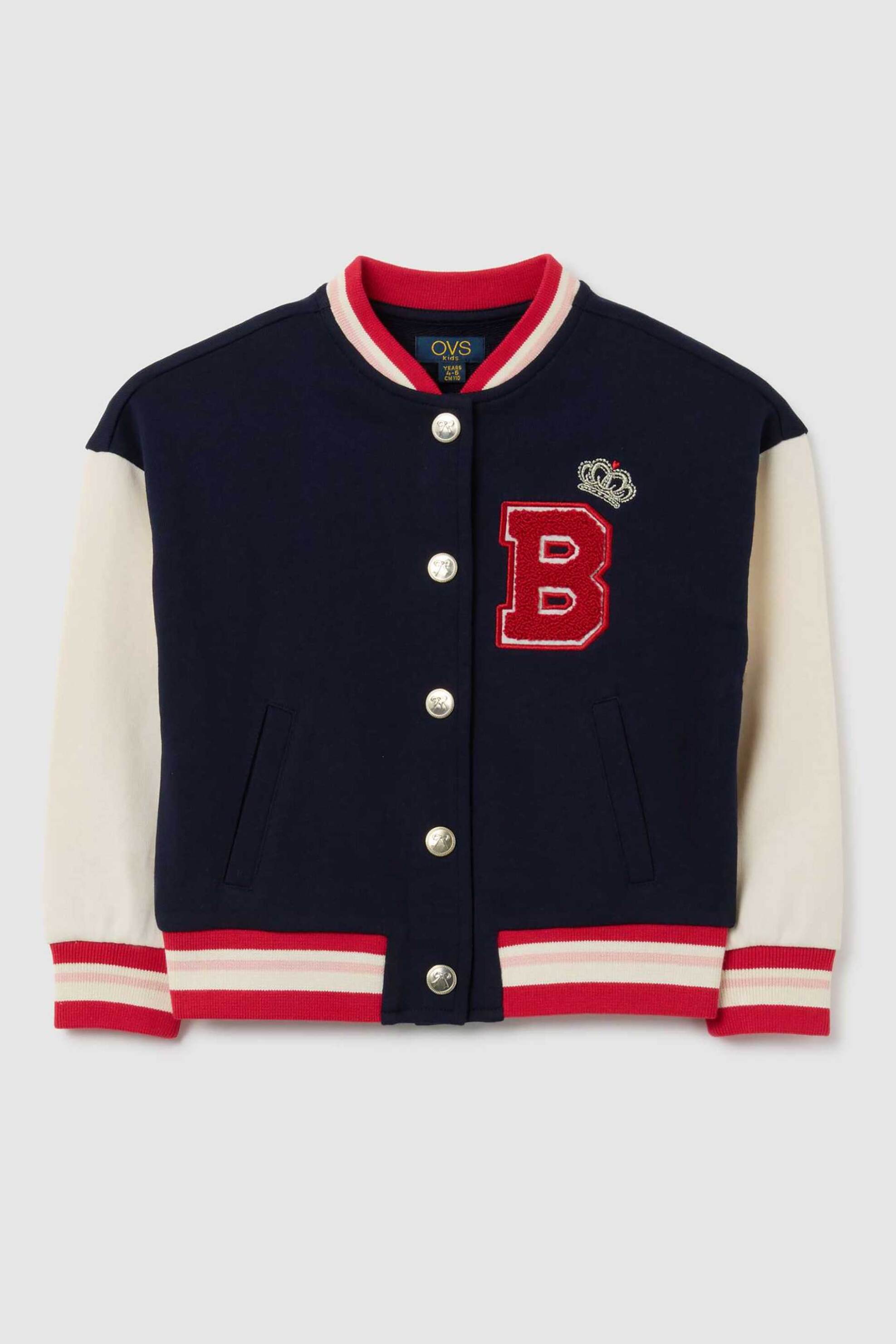 OVS παιδική ζακέτα φούτερ με print Regular Fit - 002447035 Μπλε Σκούρο