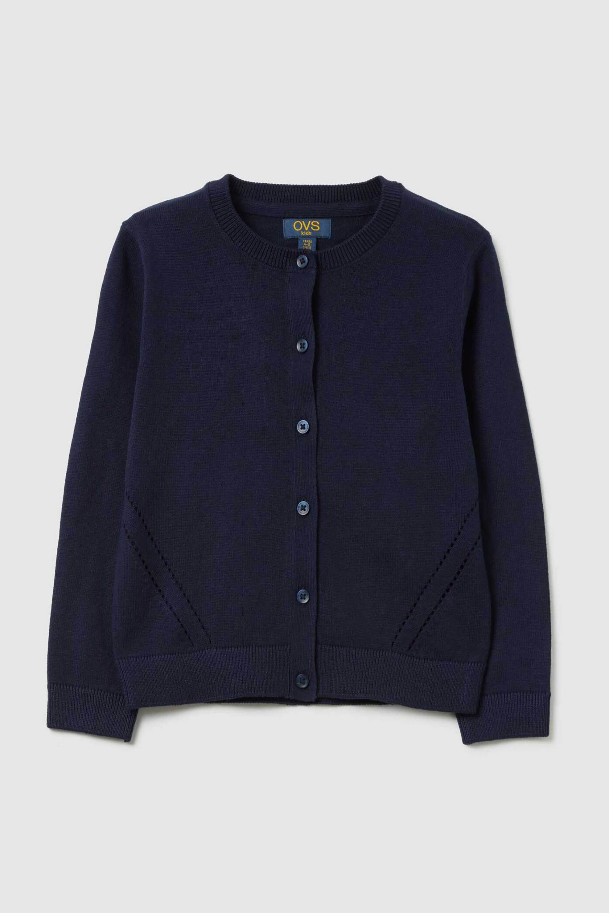 OVS KIDS OVS παιδική ζακέτα με διάτρητο σχέδιο Regular Fit - 002402585 Μπλε Σκούρο