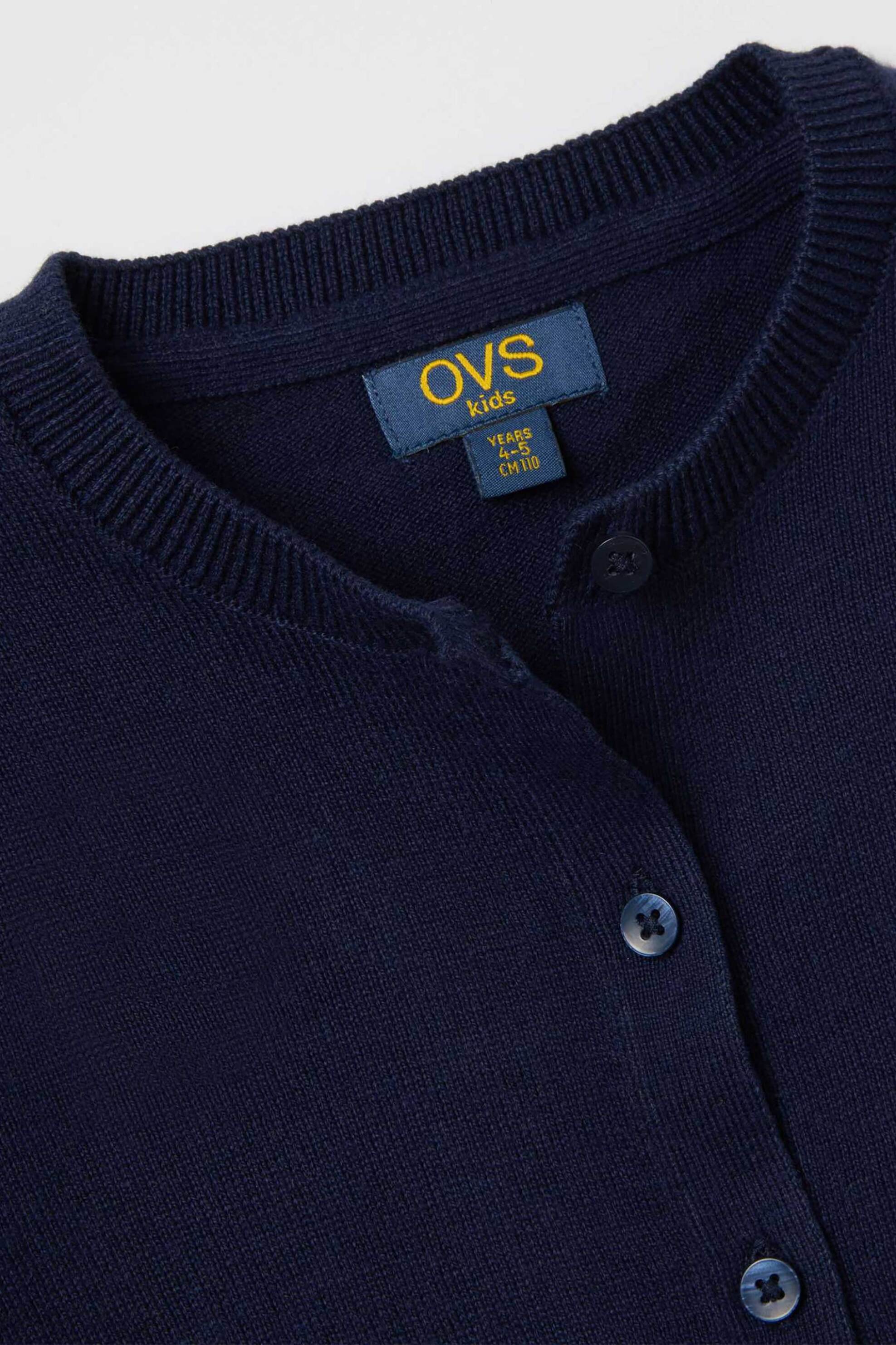 OVS παιδική ζακέτα με διάτρητο σχέδιο Regular Fit - 002402585 Μπλε Σκούρο φωτογραφία